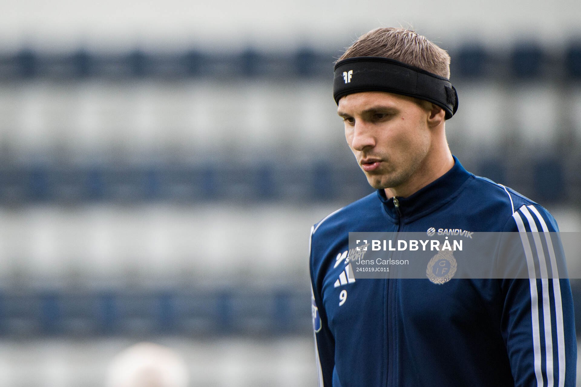 Gefles Jacob Hjelte inför fotbollsmatchen i Superettan mellan Gefle och IK Oddevold den 19 oktober 2024 i Gävle. 