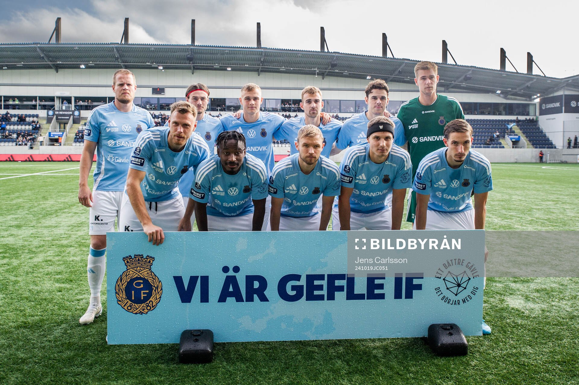 Gefles startelva inför fotbollsmatchen i Superettan mellan Gefle och IK Oddevold den 19 oktober 2024 i Gävle. 