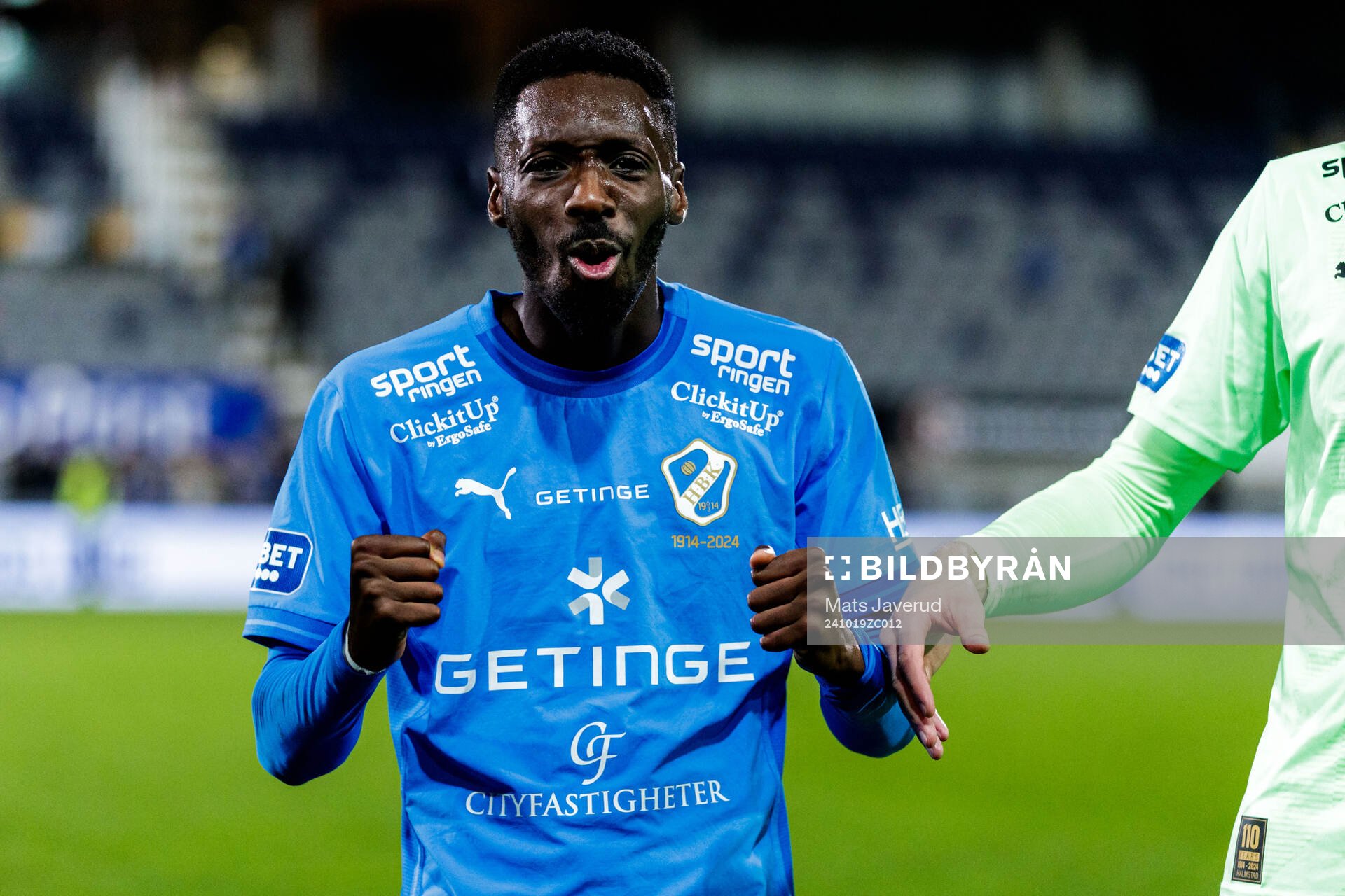 Halmstads Blair Sebastian Turgott jublar