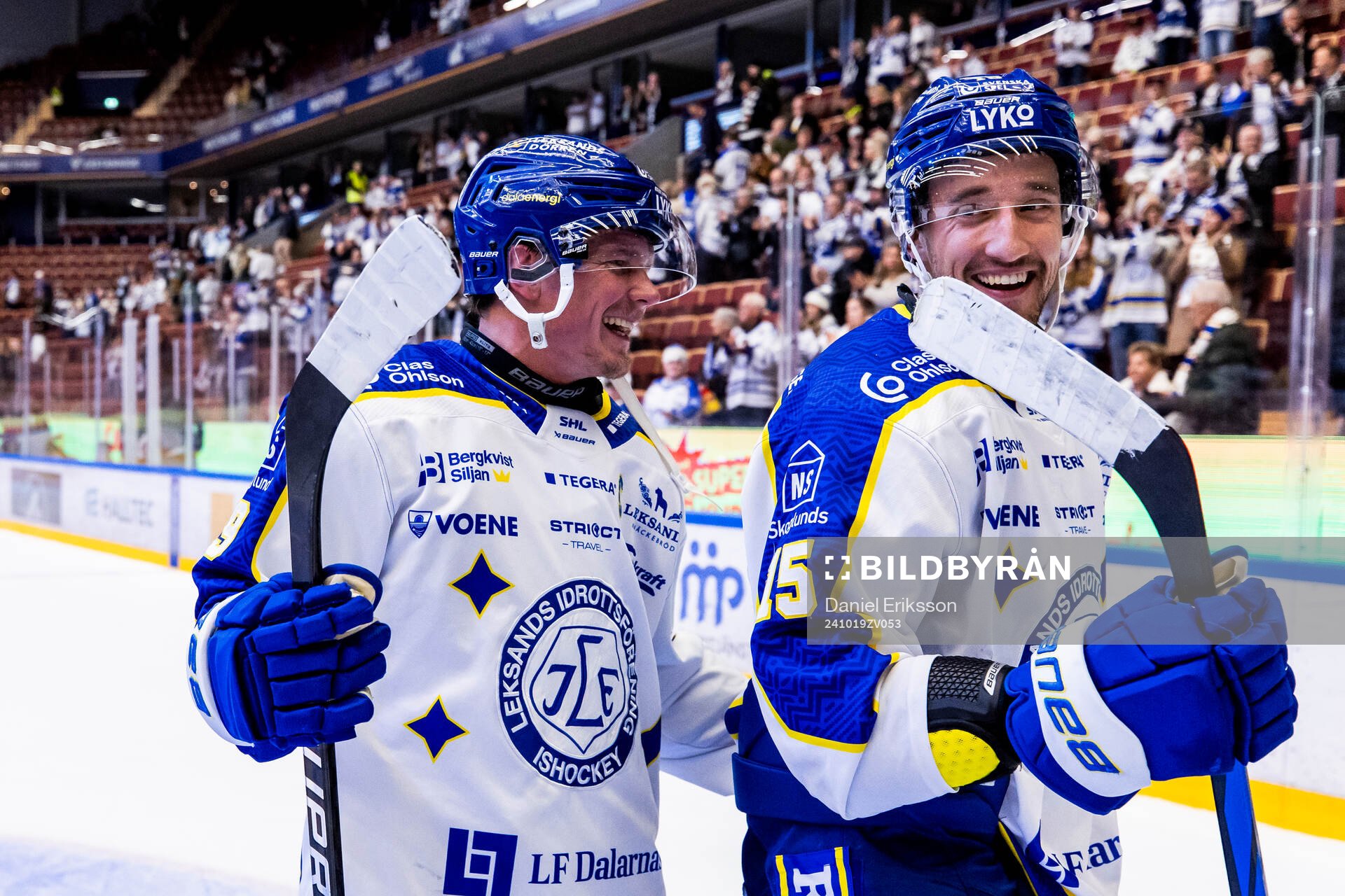 Leksands Patrik Zackrisson och Max Veronneau jubel