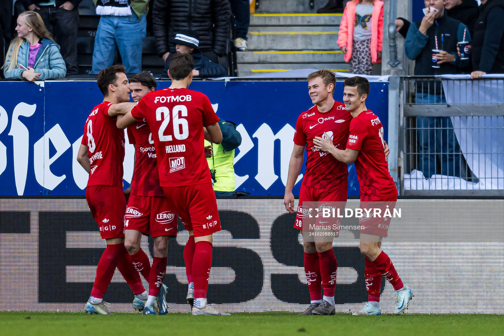 Aune Heggebø of Brann celebrates