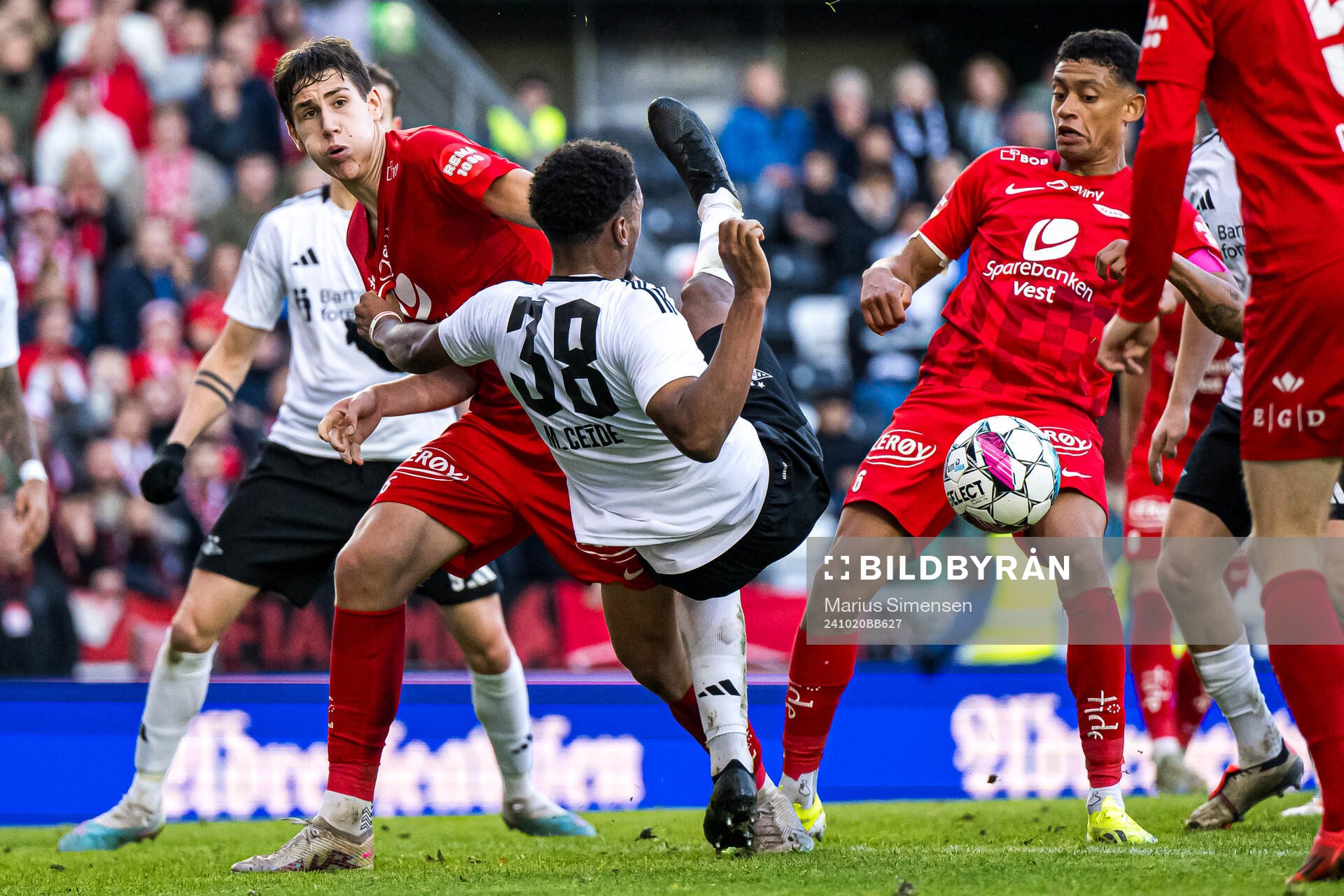 Eivind Helland of Brann and Mikkel Konradsen Ceide of