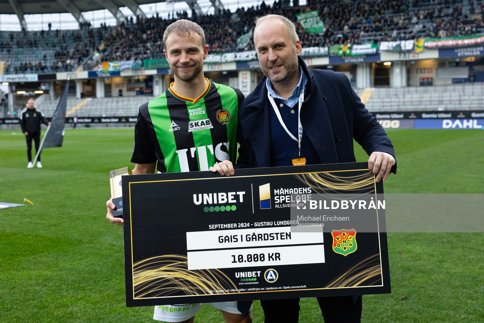 GAIS Gustav Lundgren får pris som månades spelare