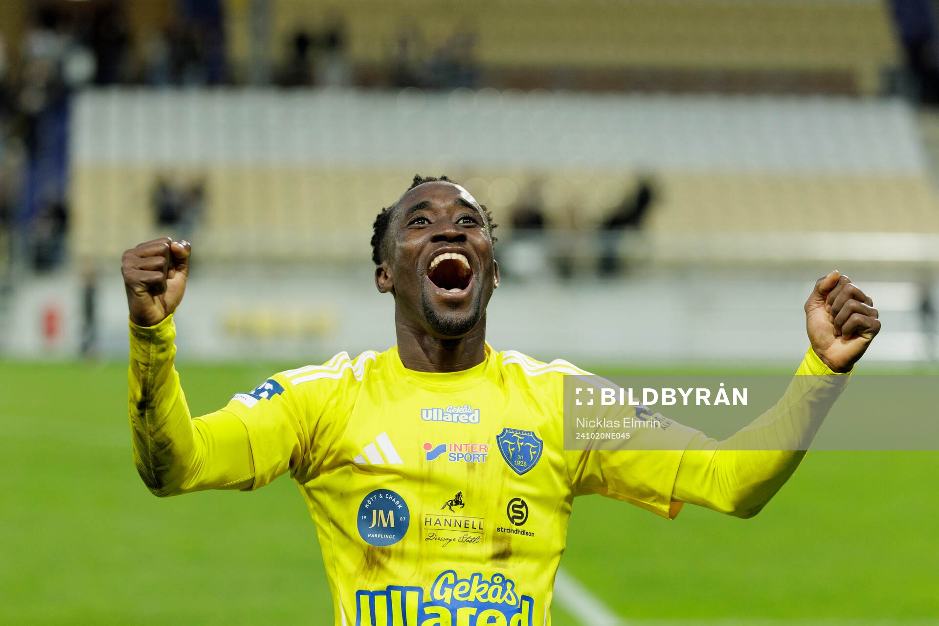 Falkenbergs Wanbe Godwin Aguda jublar