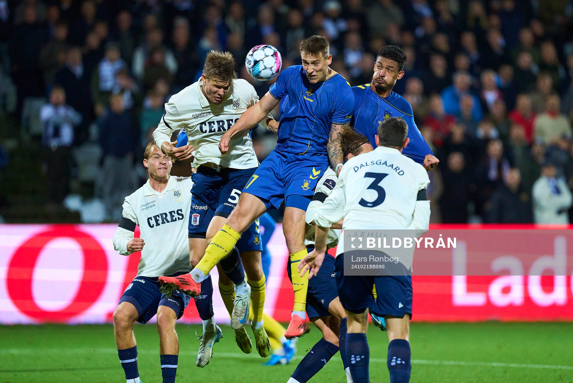 AARHUS, DENMARK - OCTOBER 21: Frederik Tingager of AGF