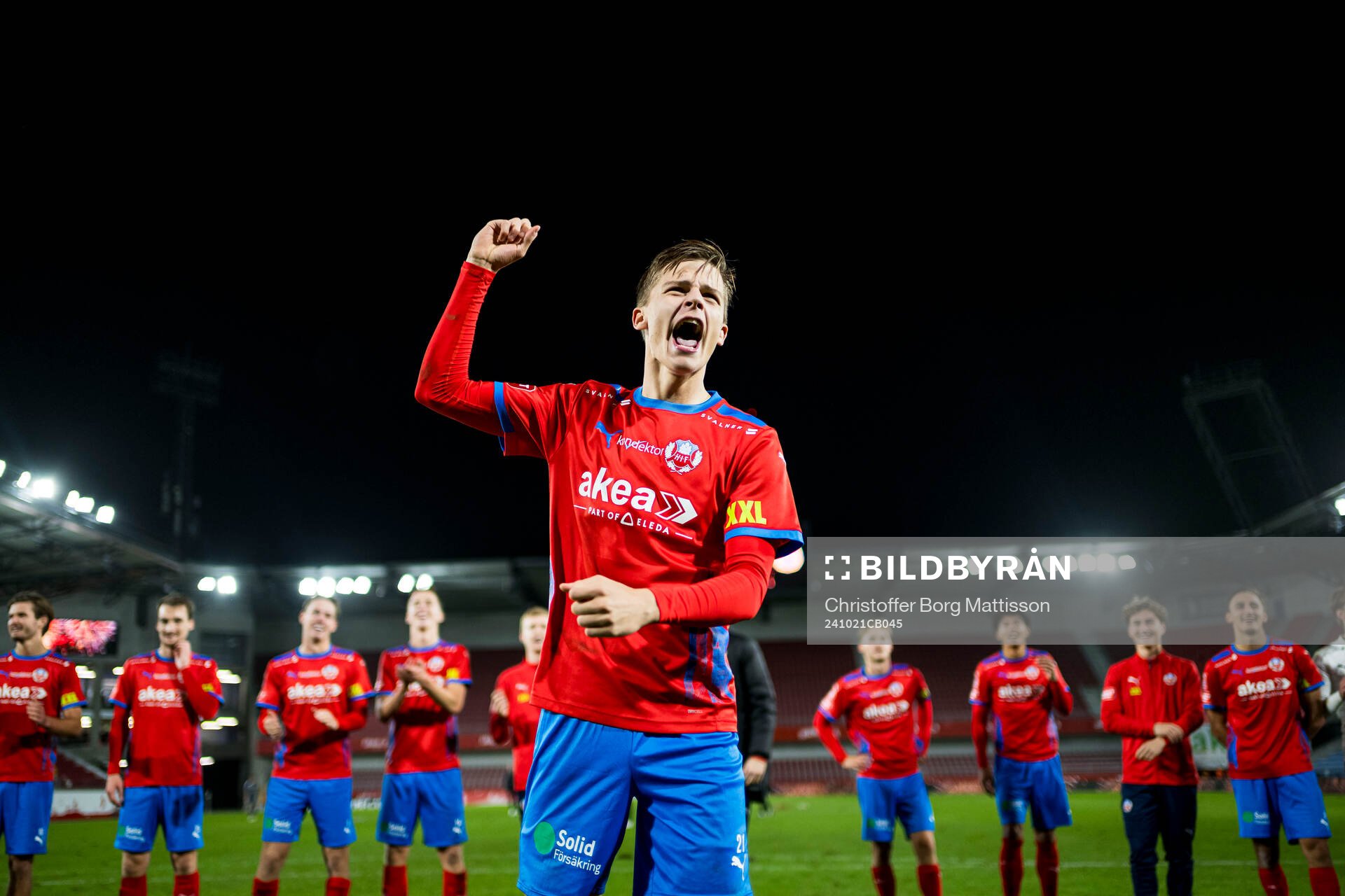 Helsingborgs Adrian Svanbäck jublar