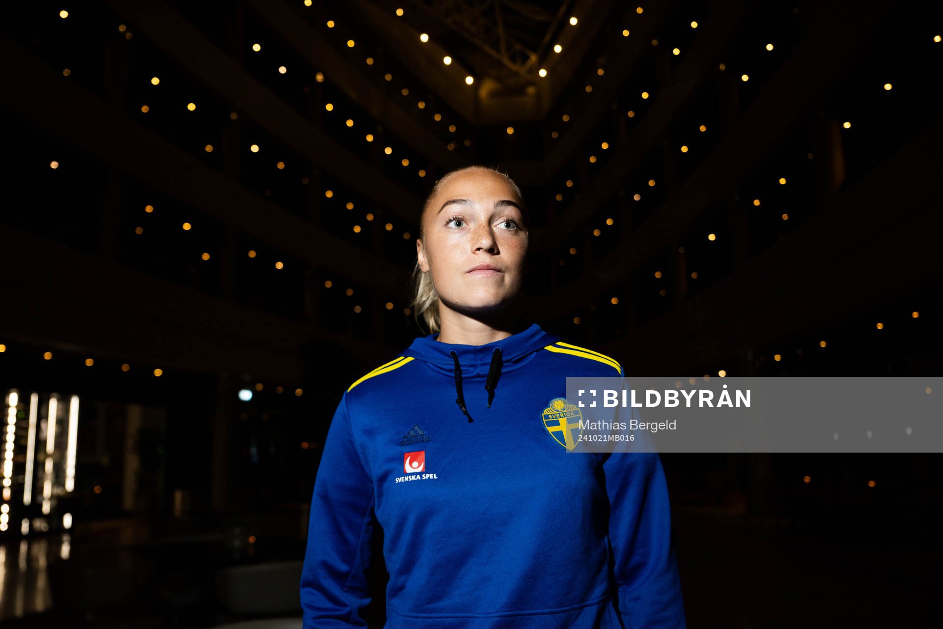 Hanna Bennison of the Swedish women's national football team poses for a portrait during a press event on October 21, 2024 in Luxembourg.