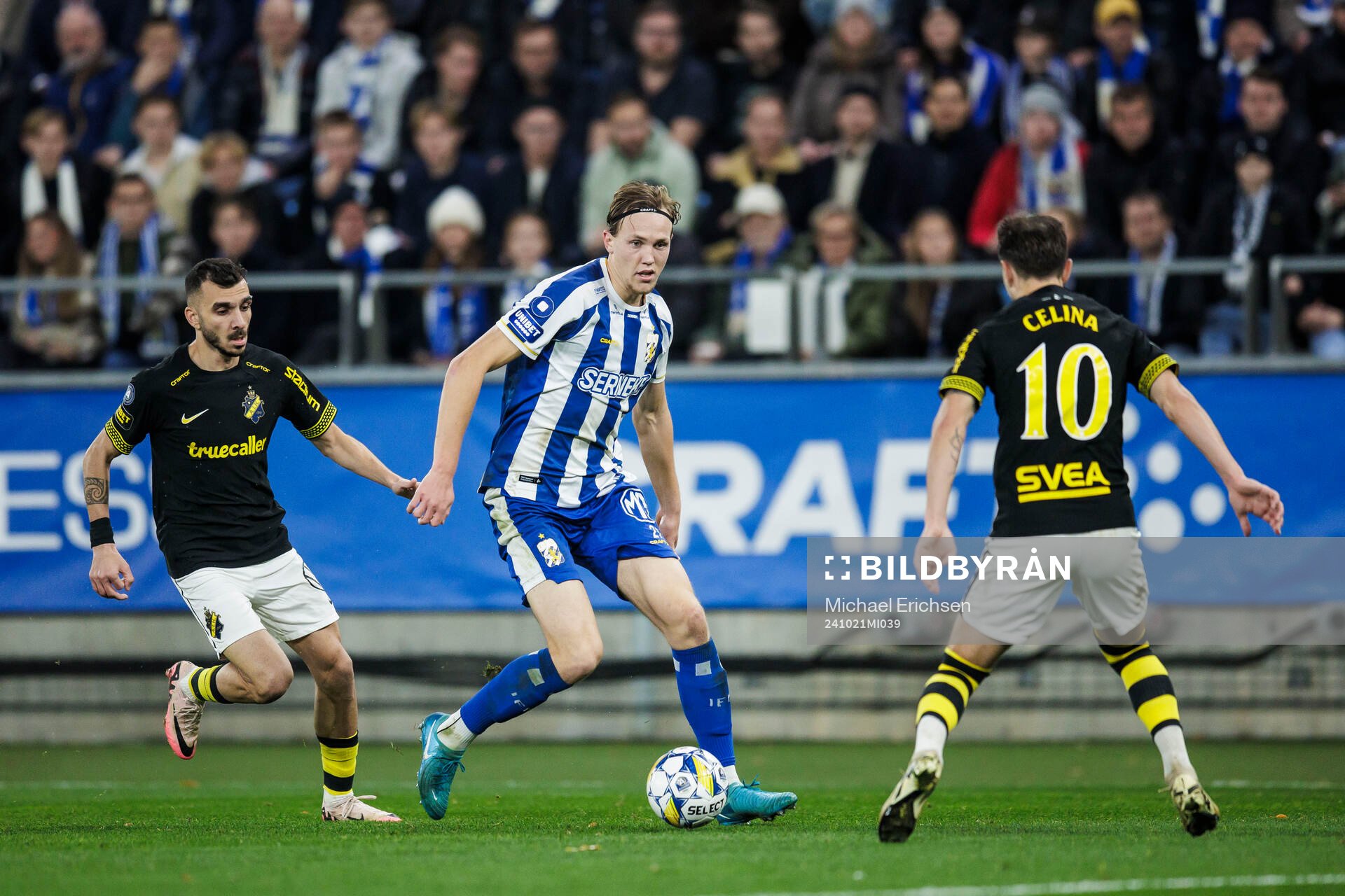 AIKs Ioannis Pittas och Bersant Celina och IFK Göteborgs