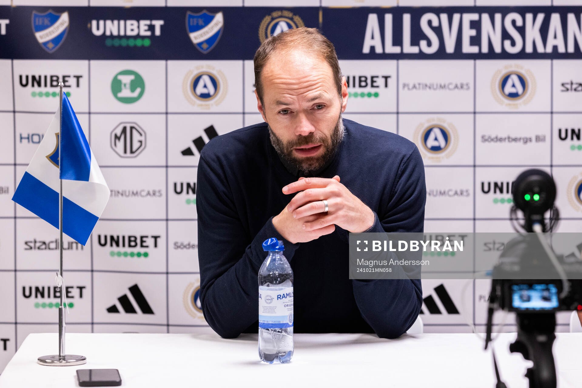 IFK Norrköpings tränare Andreas Alm på presskonferensen
