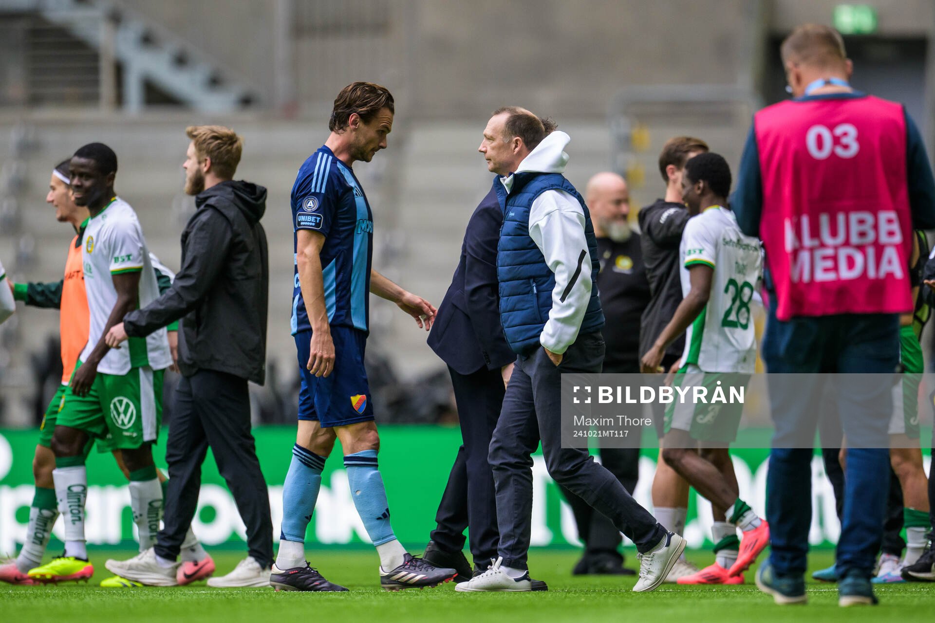 Djurgårdens Albin Ekdal och tränare Kim Bergstrand