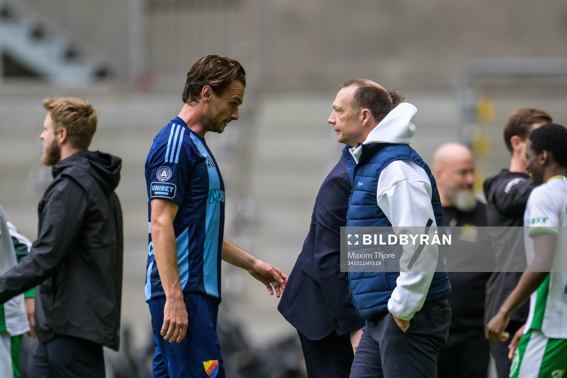Djurgårdens Albin Ekdal och tränare Kim Bergstrand