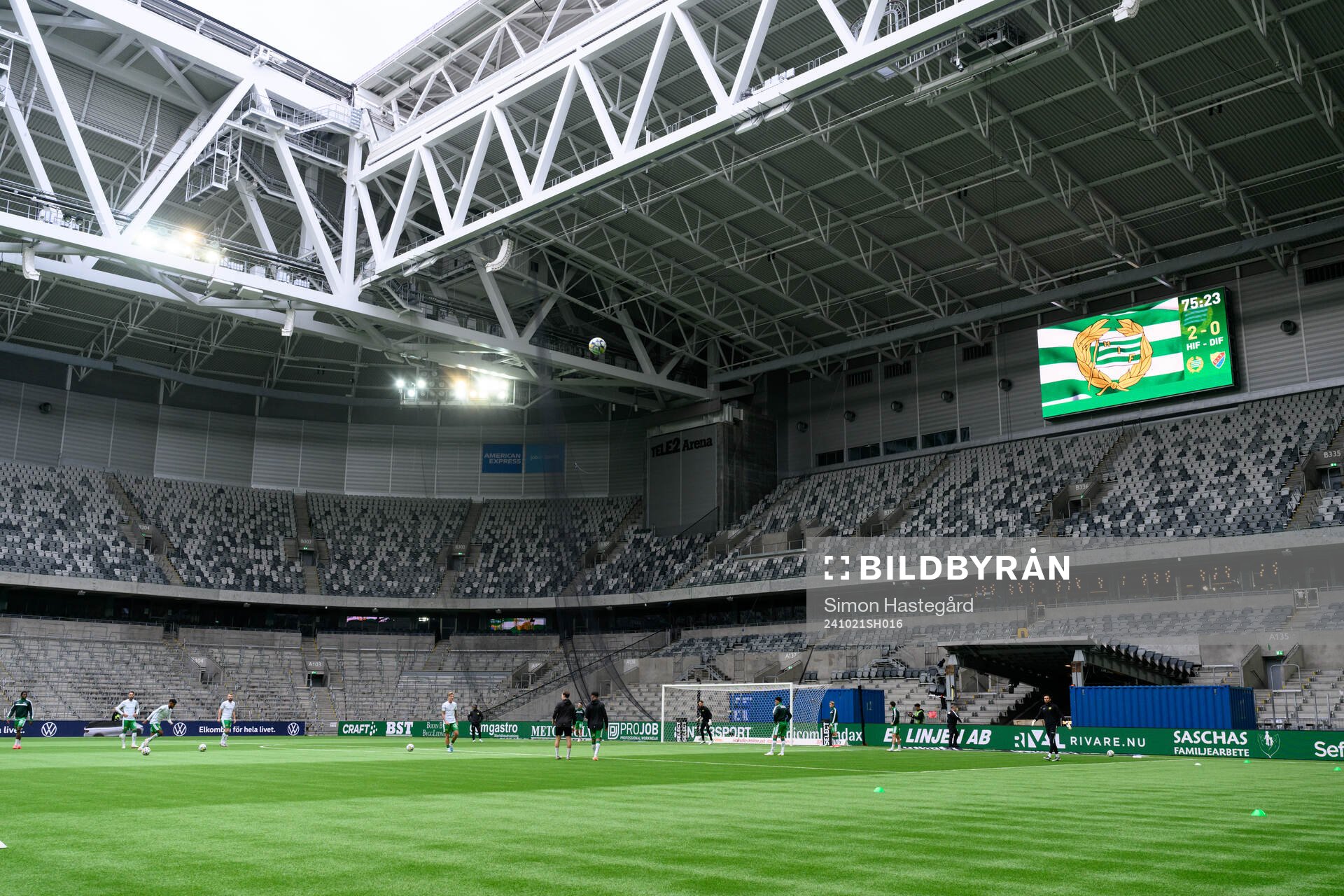 Hammarbys spelare värmer upp