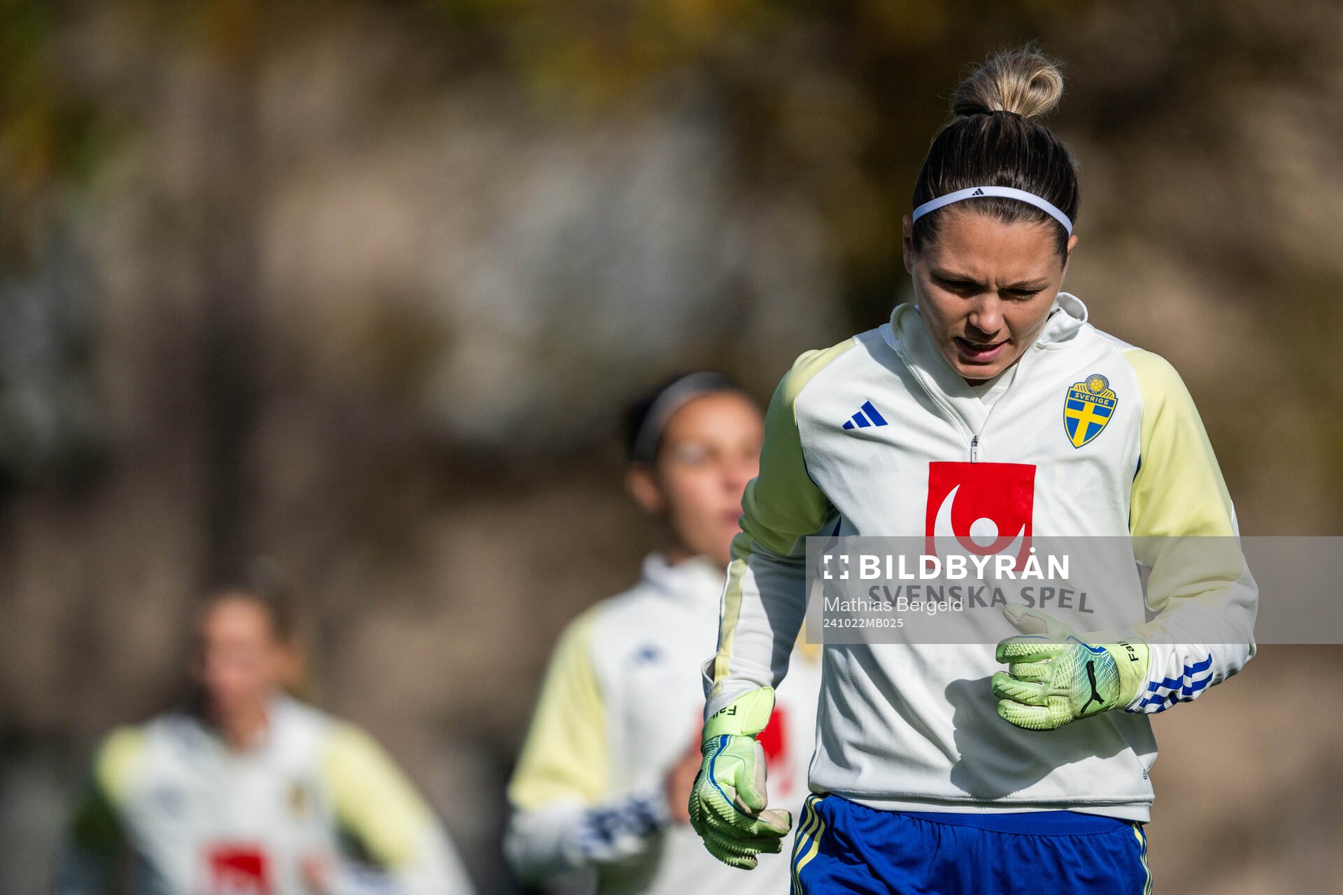 Goalkeeper Jennifer Falk of the Swedish women's national