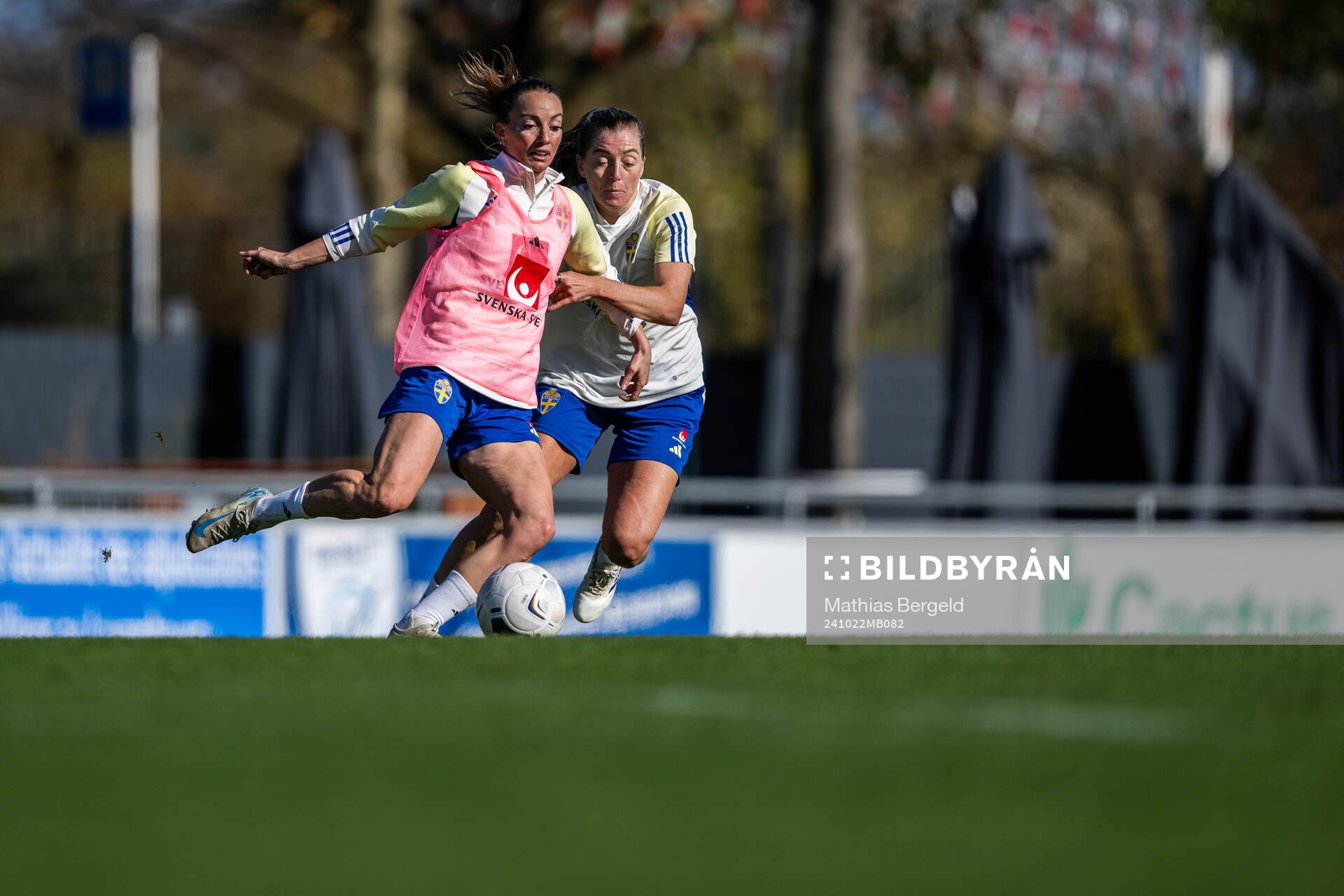 Kosovare Asllani and Linda Sembrant of the Swedish women's