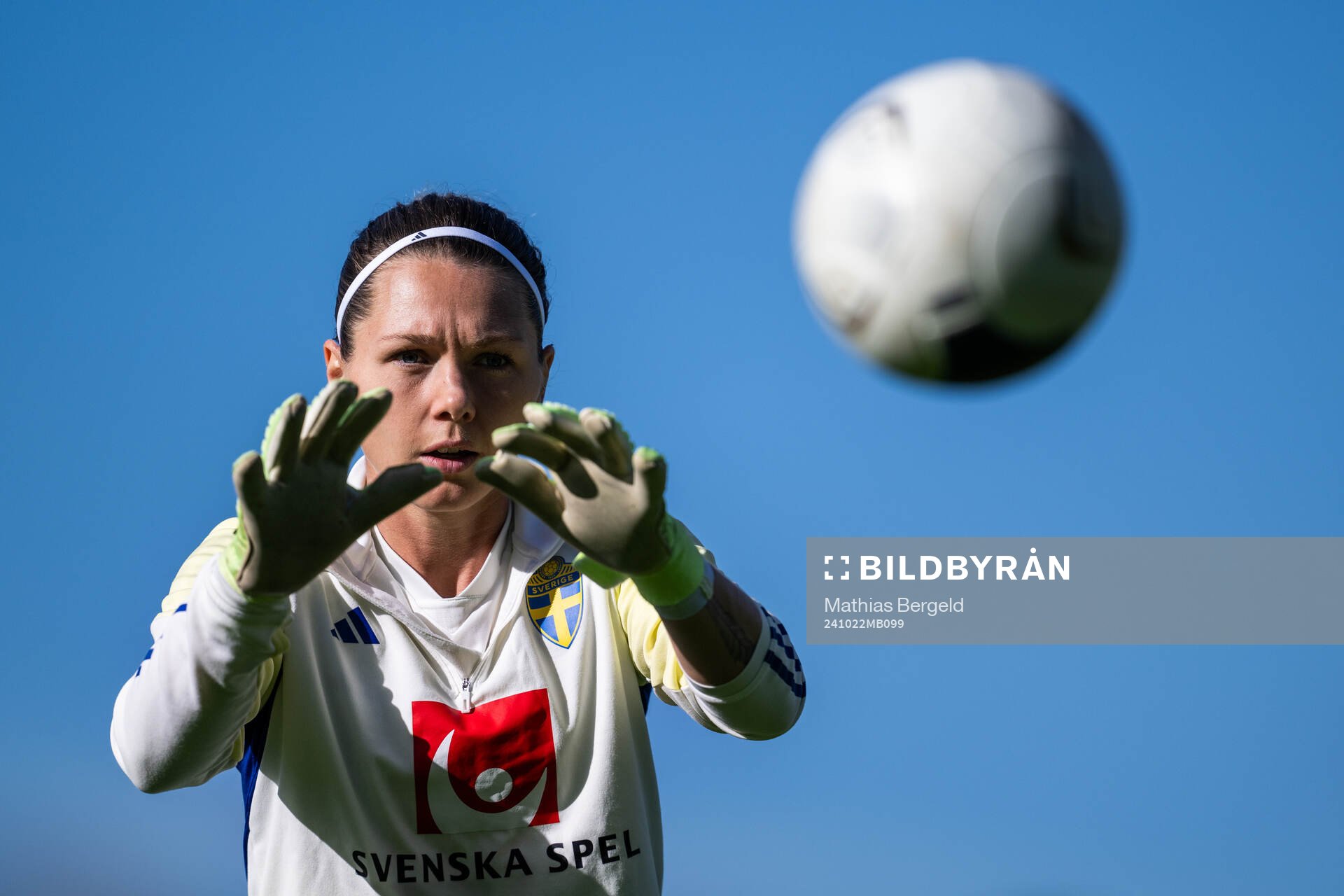 Goalkeeper Jennifer Falk of the Swedish women's national