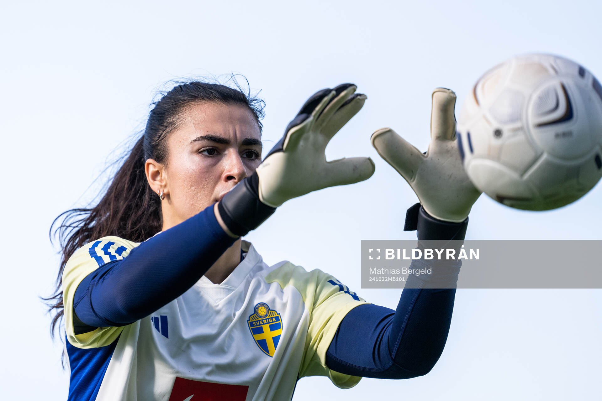 Goalkeeper Zecira Musovic of the Swedish women's national