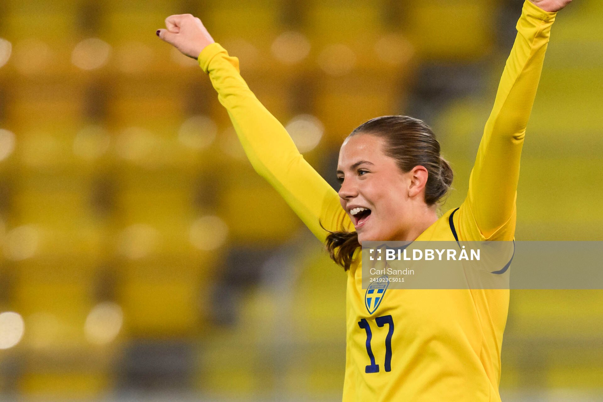 Klara Ahnberg of Sweden celebrating the 4-0 goal