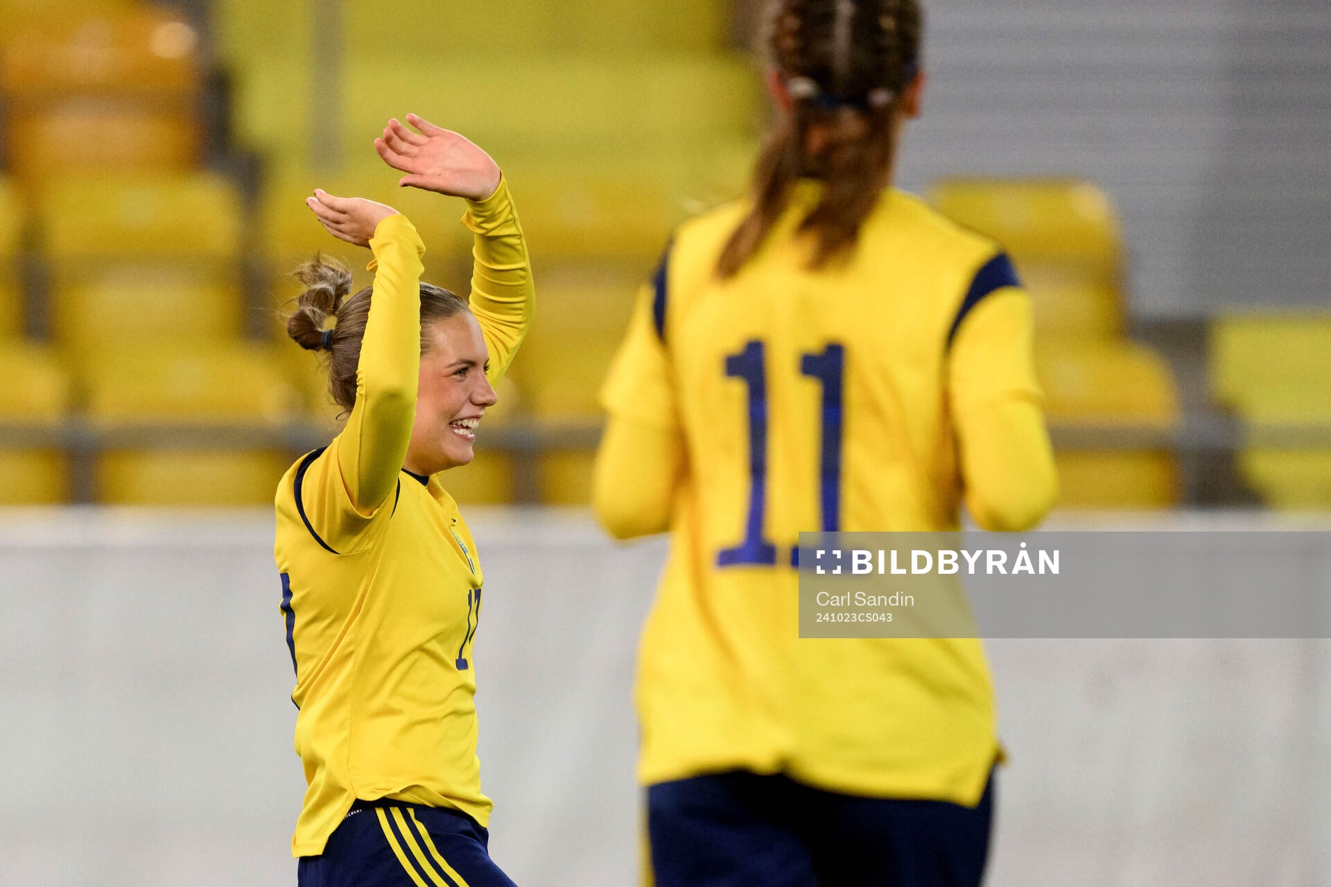 Klara Ahnberg of Sweden celebrates