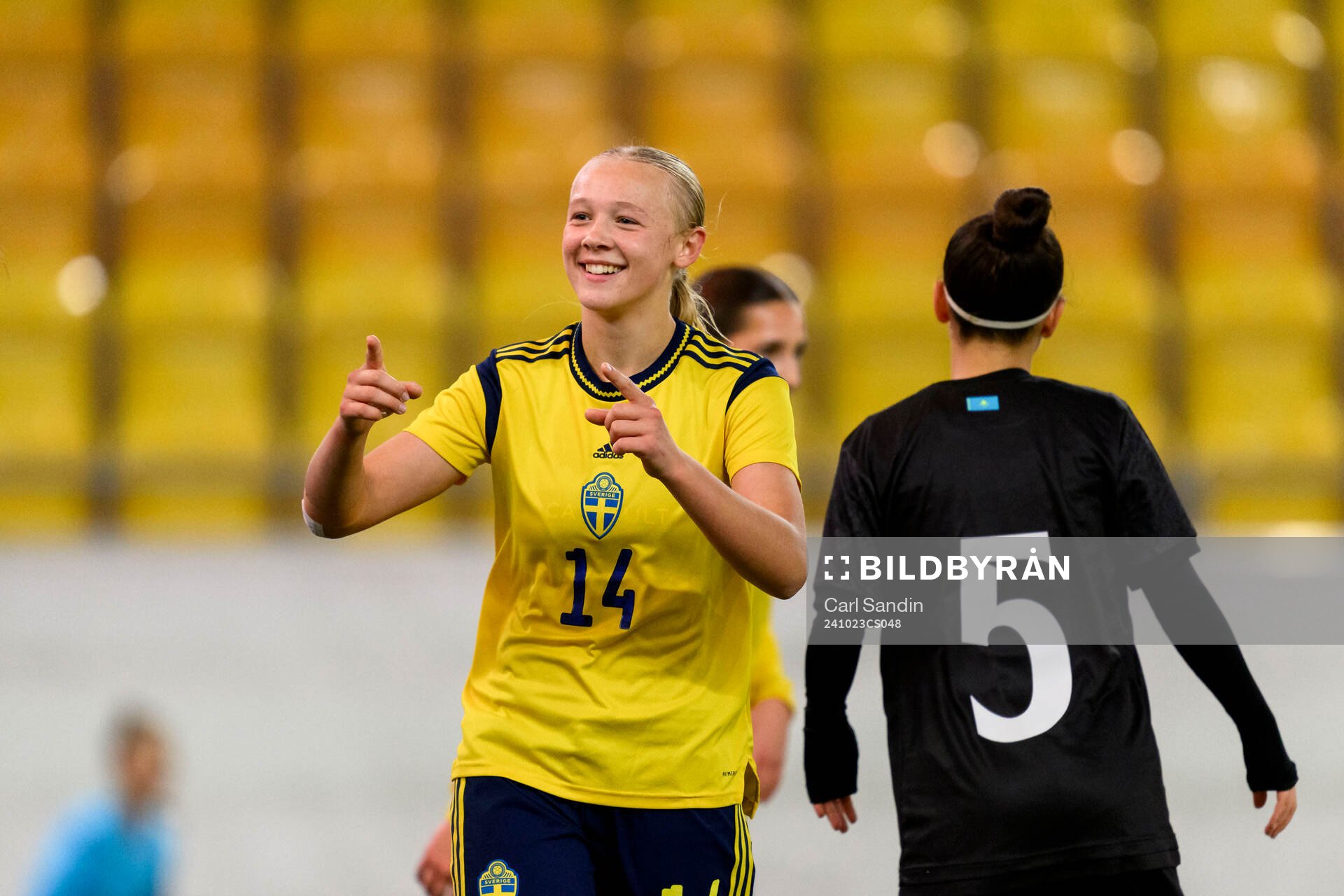 Filippa Andersson Widén of Sweden celebrating the 11-0 goal