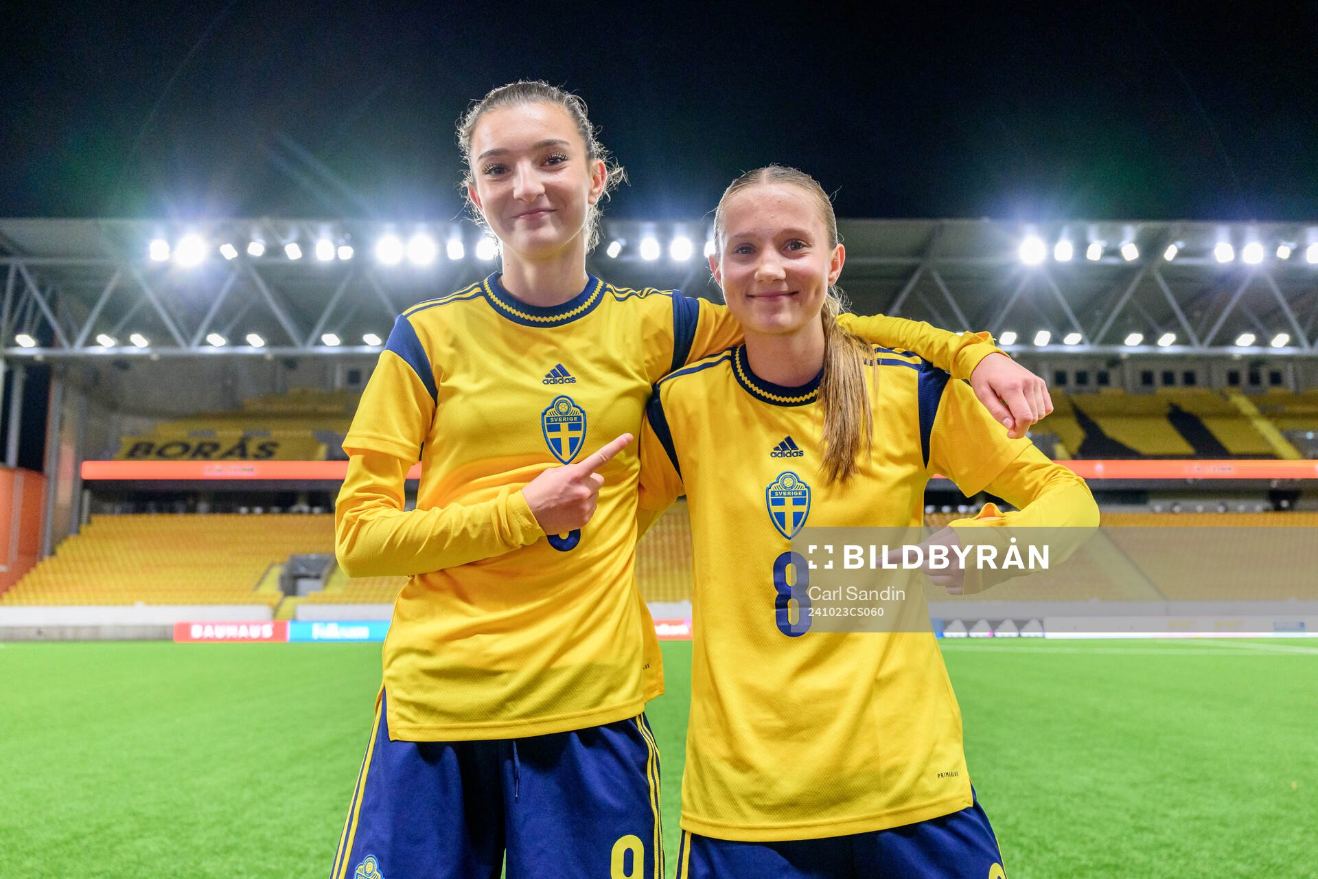 Rona Krasniqi and Fanny Peterson of Sweden celebrate