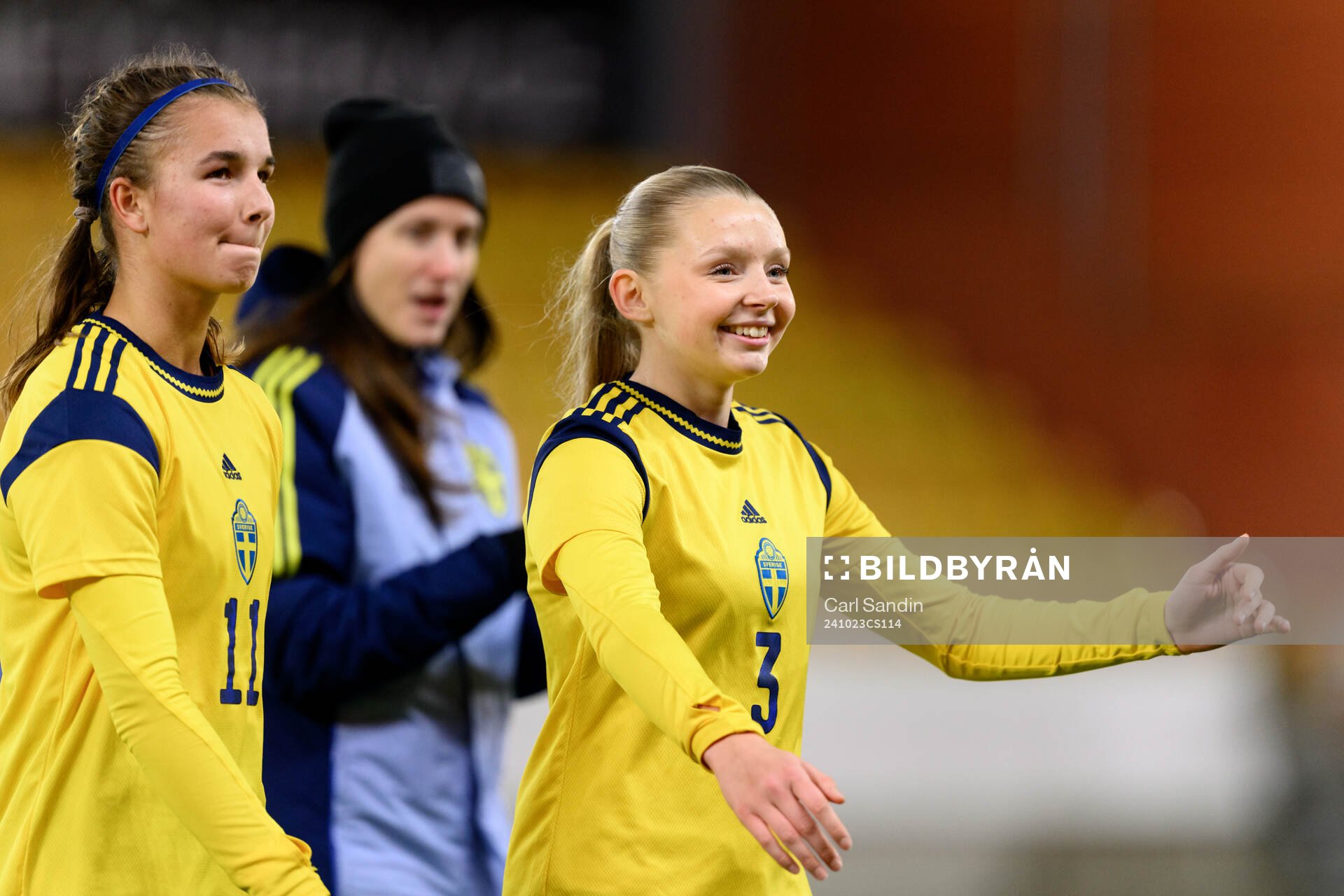 Thelma Person Welin and Anna Svanberg of Sweden celebrate