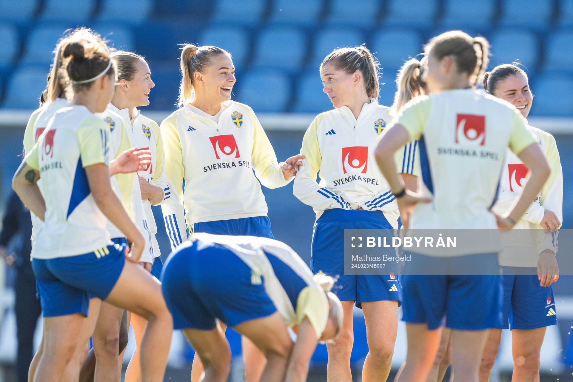 Fridolina Rolfö and Linda Sembrant of the Swedish women's national football team during a training session on October 23, 2024 in Luxembourg.