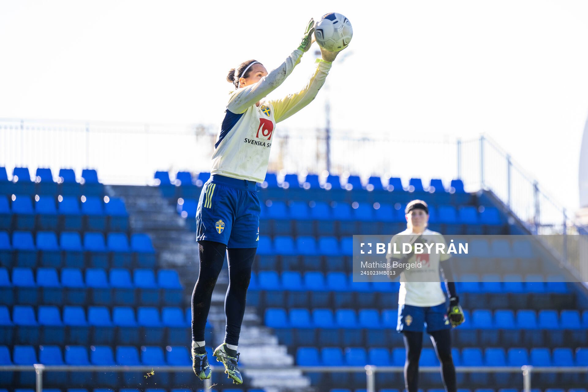 Goalkeeper Jennifer Falk of the Swedish women's national