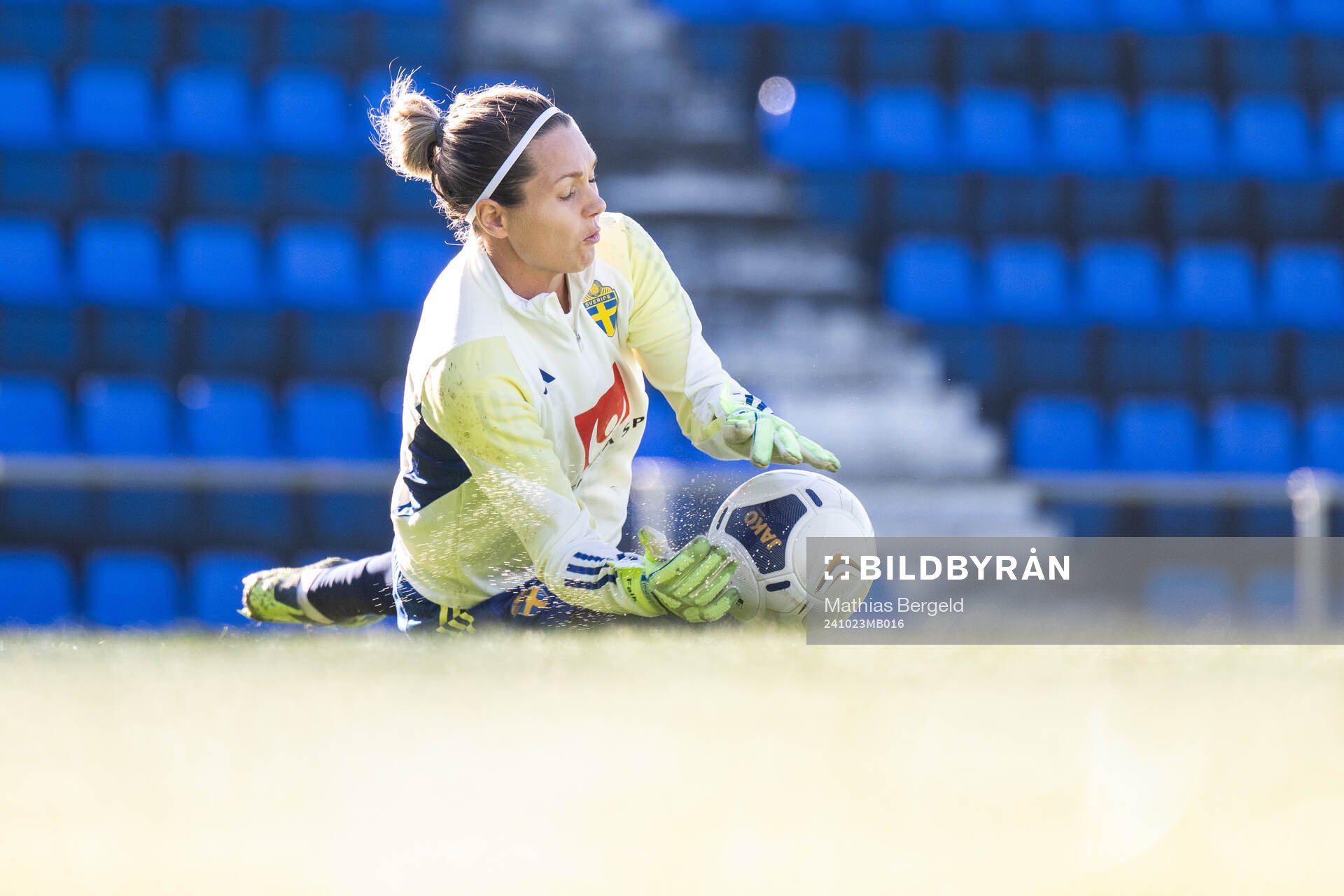 Goalkeeper Jennifer Falk of the Swedish women's national