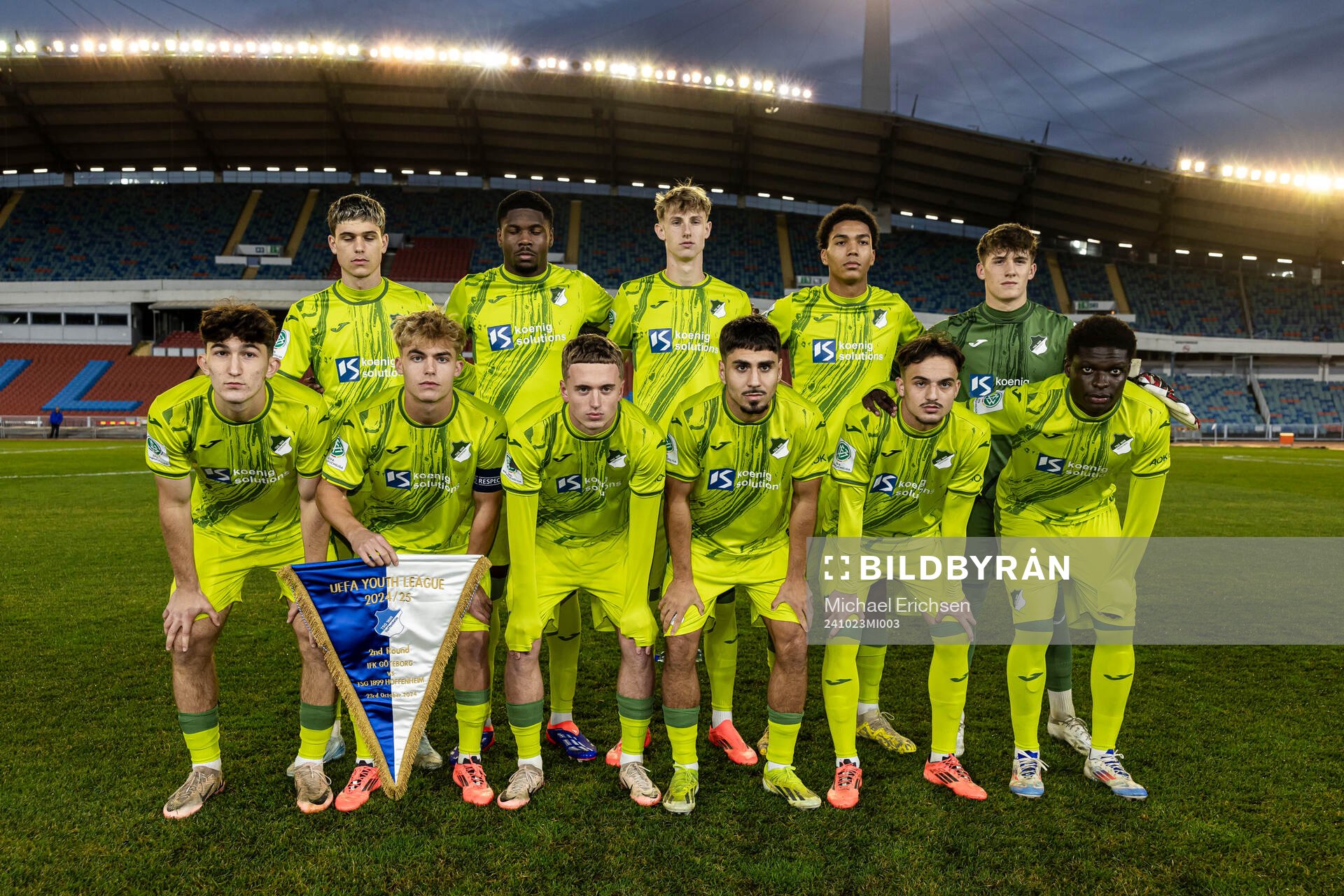The players of Hoffenheim pose for a team group photo