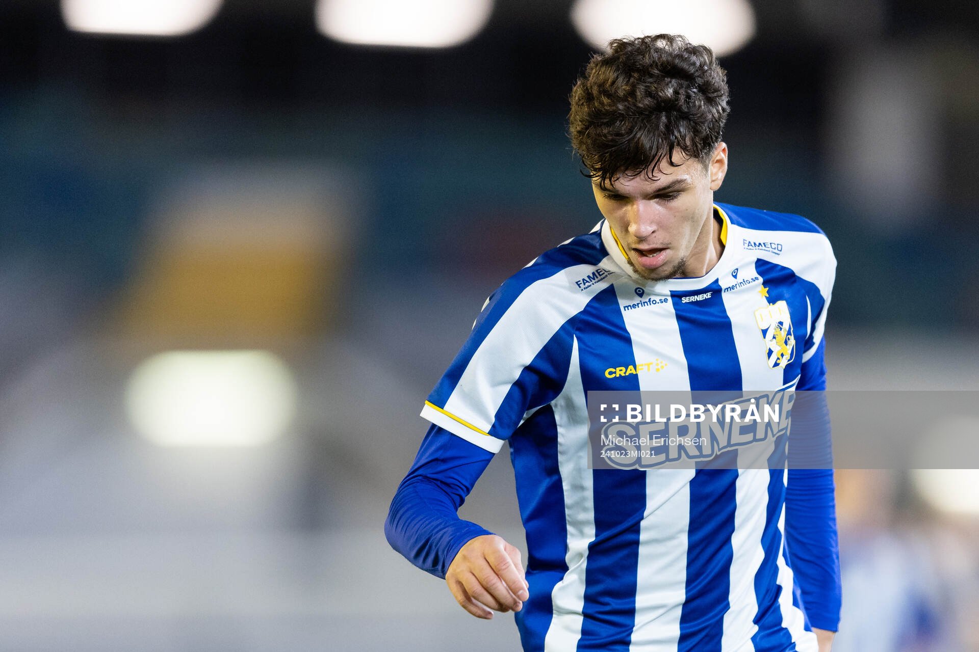 Lion Beqiri of IFK Göteborg during the UEFA Youth League match between IFK Göteborg and TSG 1899 Hoffenheim on October 23, 2024 in Gothenburg.