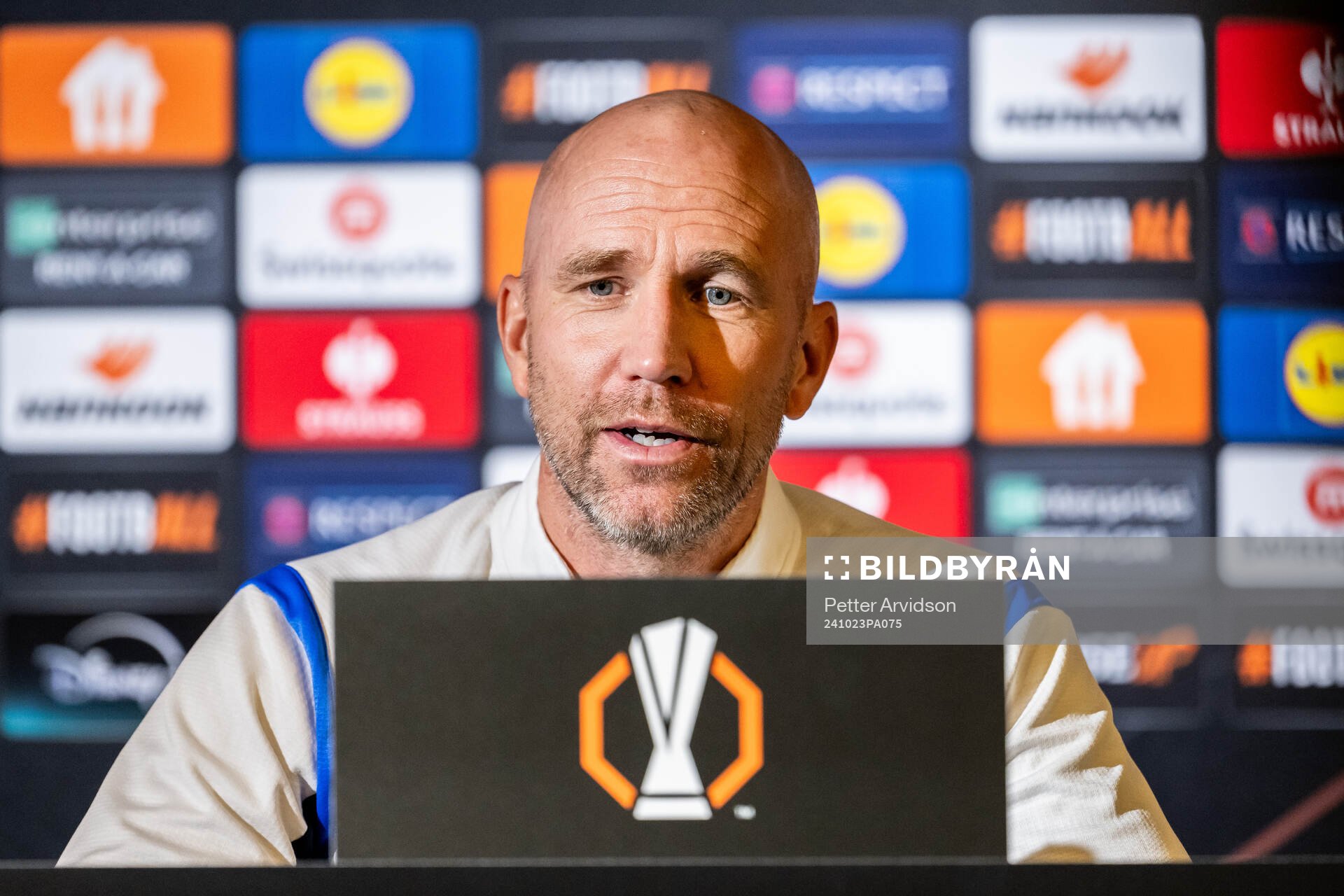Head coach Henrik Rydström during a press conference with Malmö FF on October 23, 2024 in Malmö. 