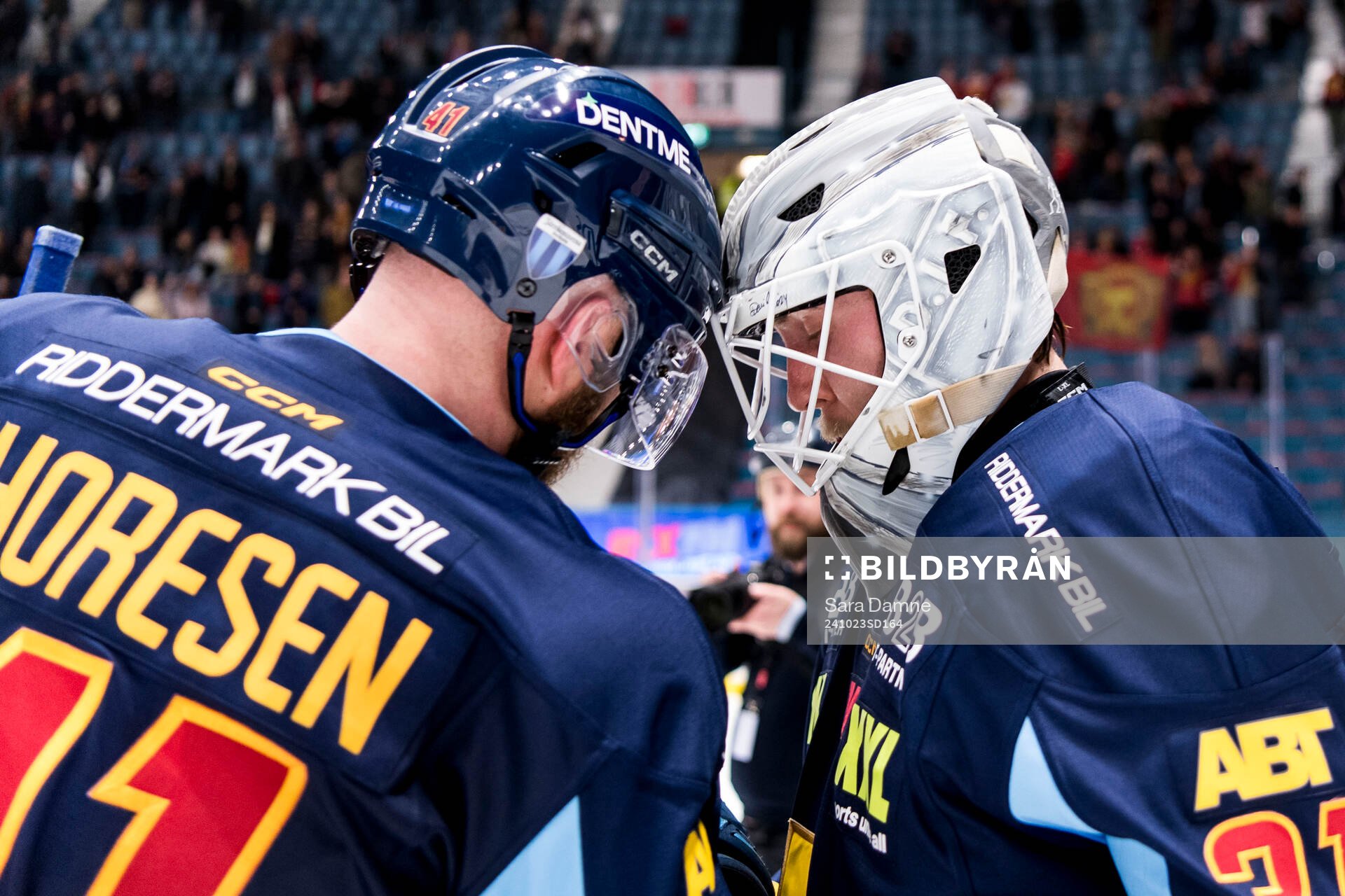 Djurgårdens Patrick Thoresen och målvakt Viktor Andrén