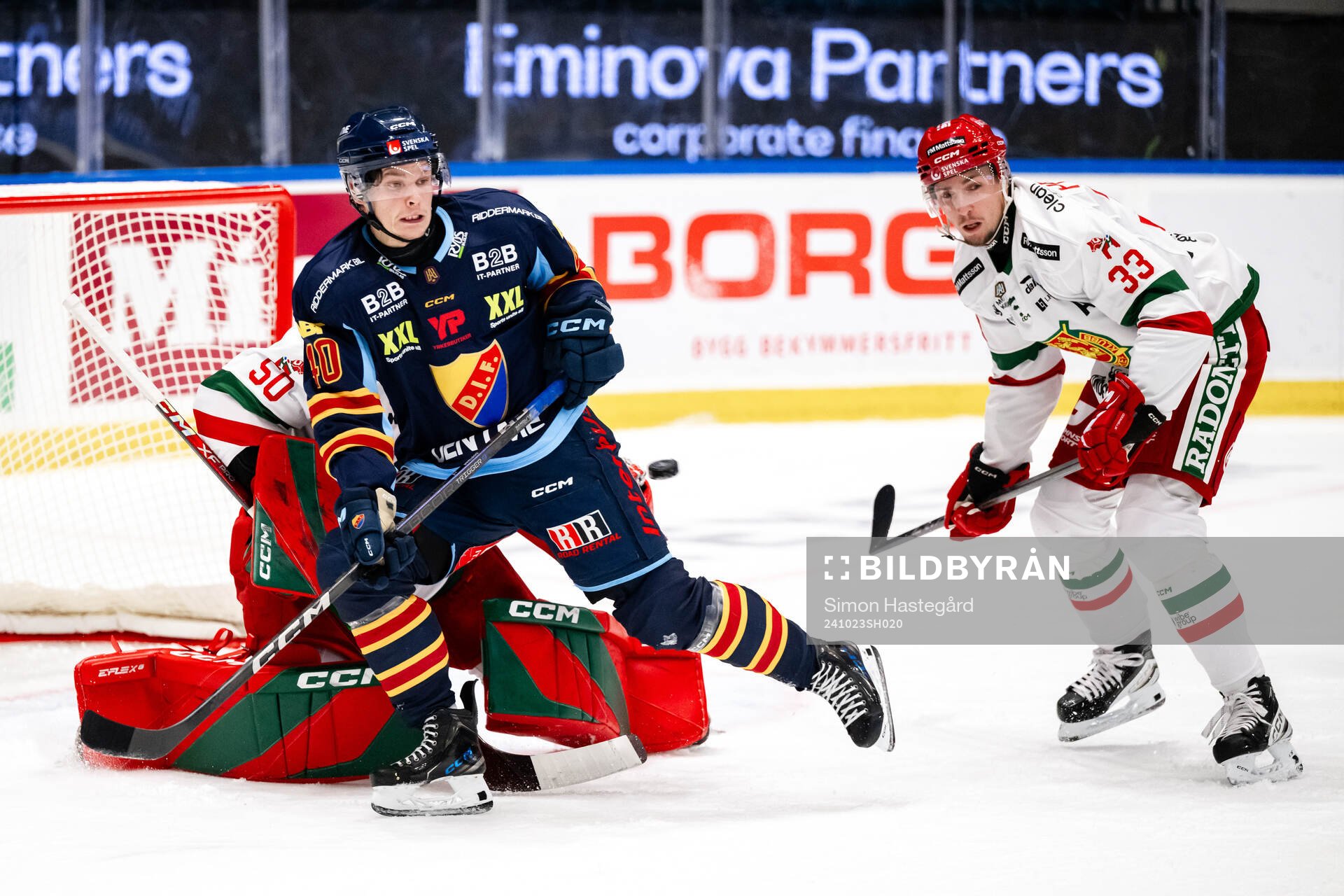 Djurgårdens Hugo Blixt, ej i bild, gör 2-0 bakom Arvid