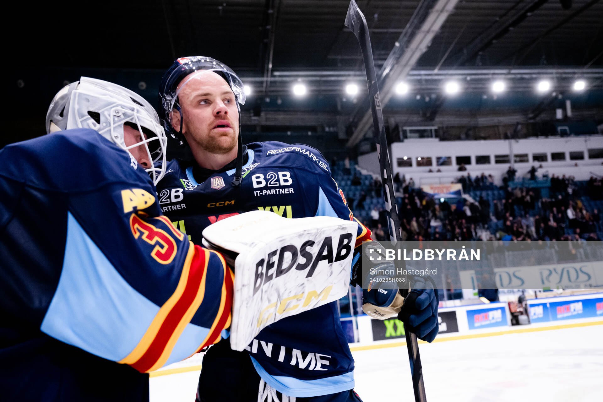 Djurgårdens målvakt Viktor Andrén och Daniel Brodin