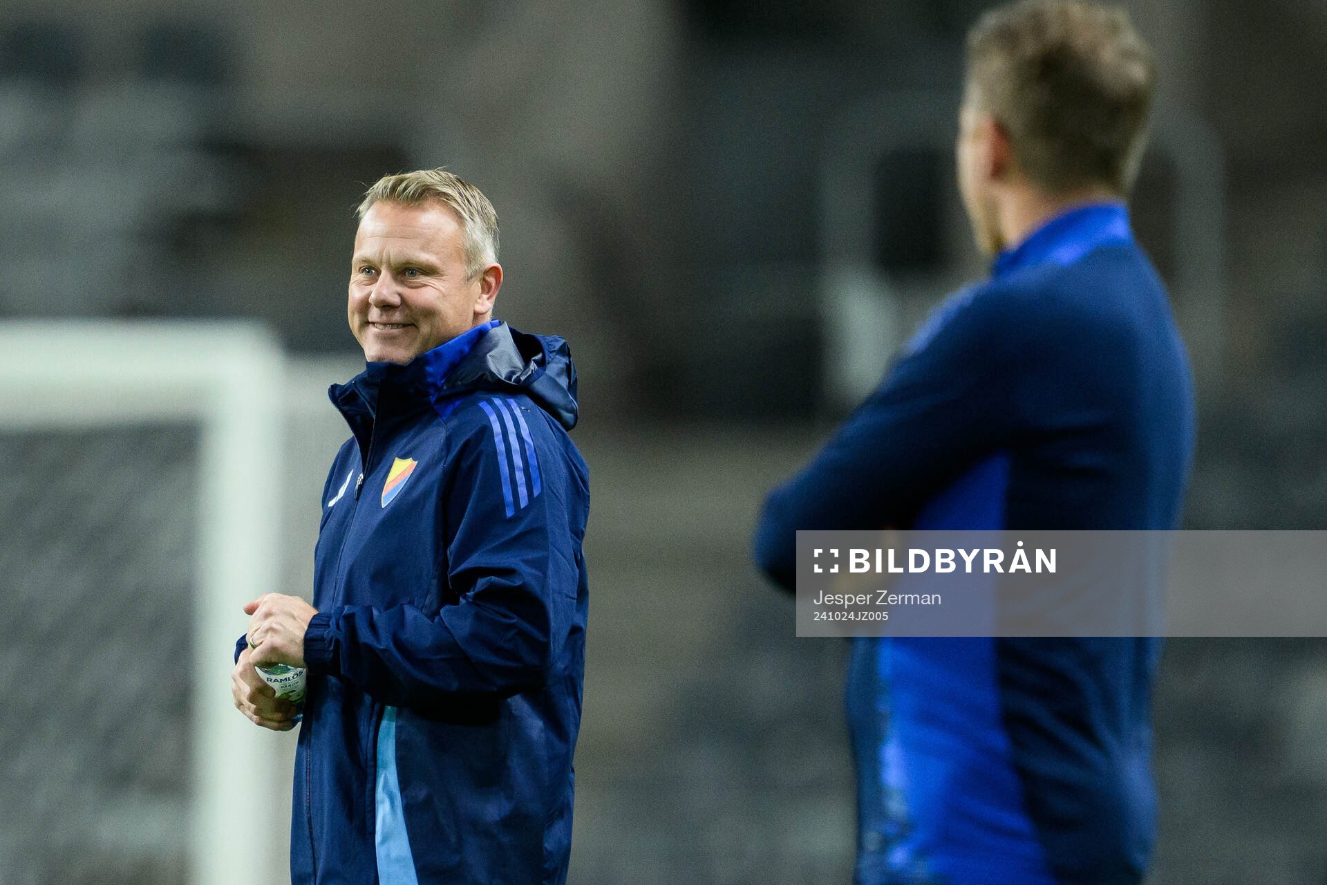 head coach Roberth Björknesjö of Djurgården ahead of the UEFA Conference League match between Djurgården and Vitoria SC on October 24, 2024 in Stockholm.