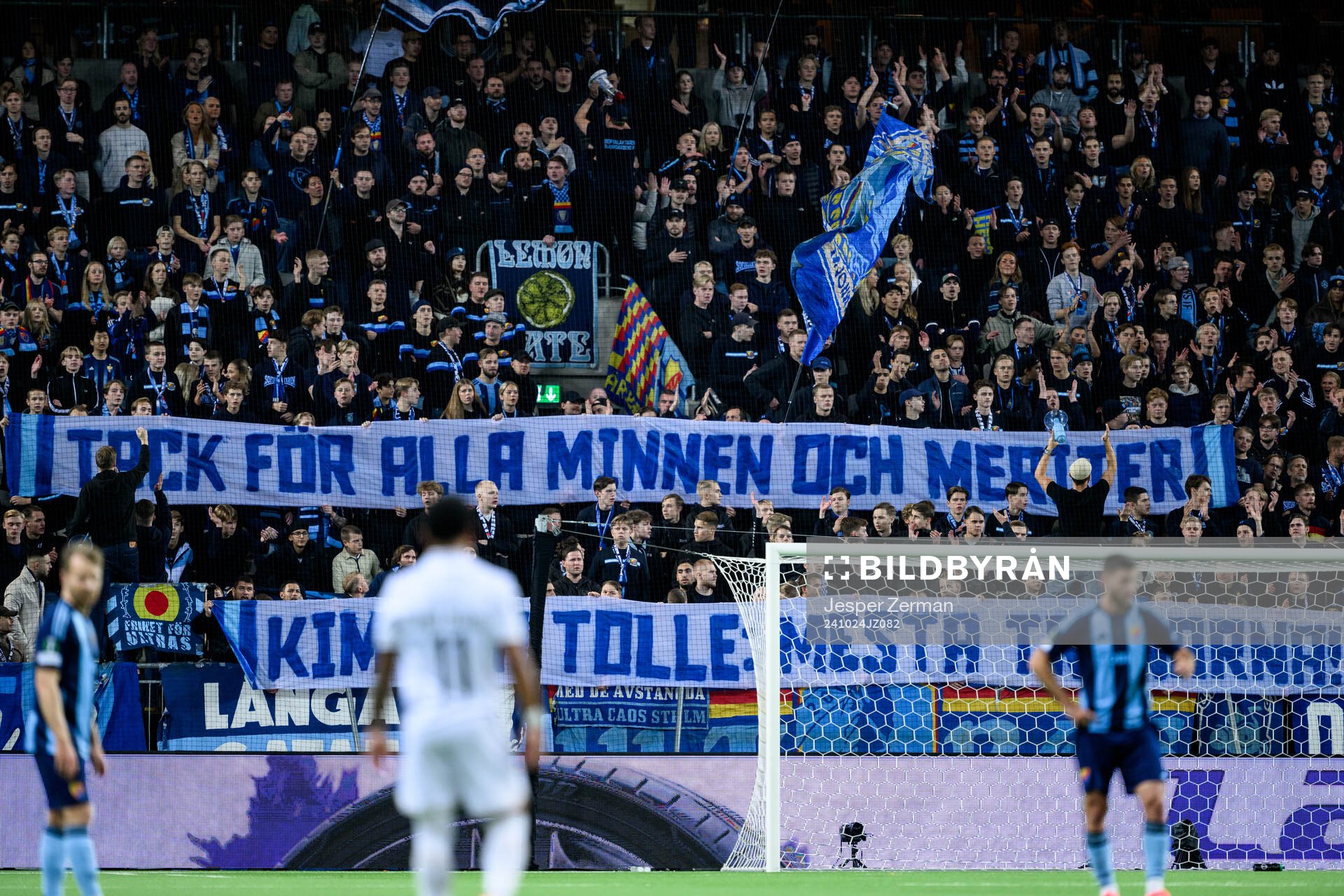 Banners from supporters of Djurgården