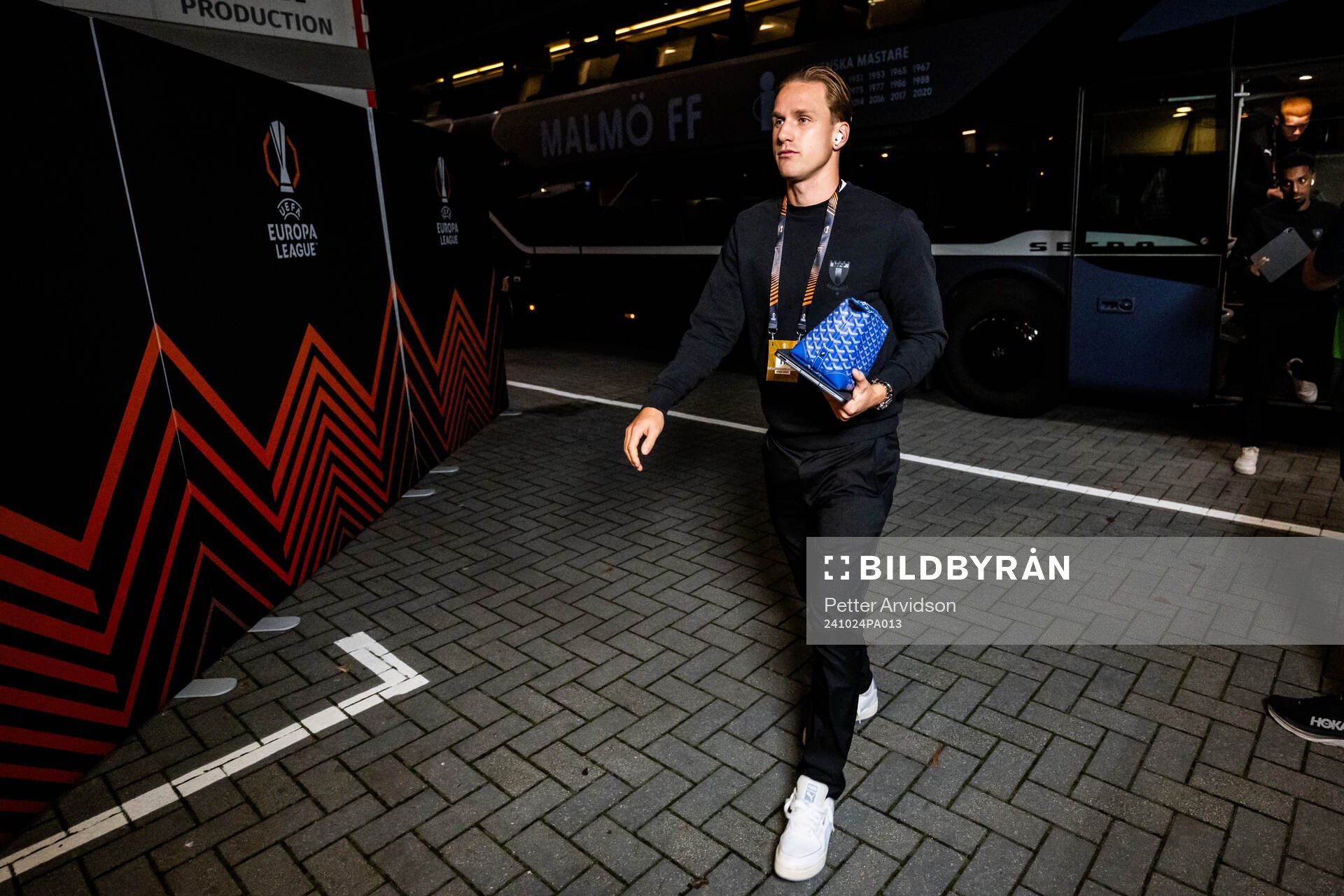 Erik Botheim of Malmö FF arrives to the stadium