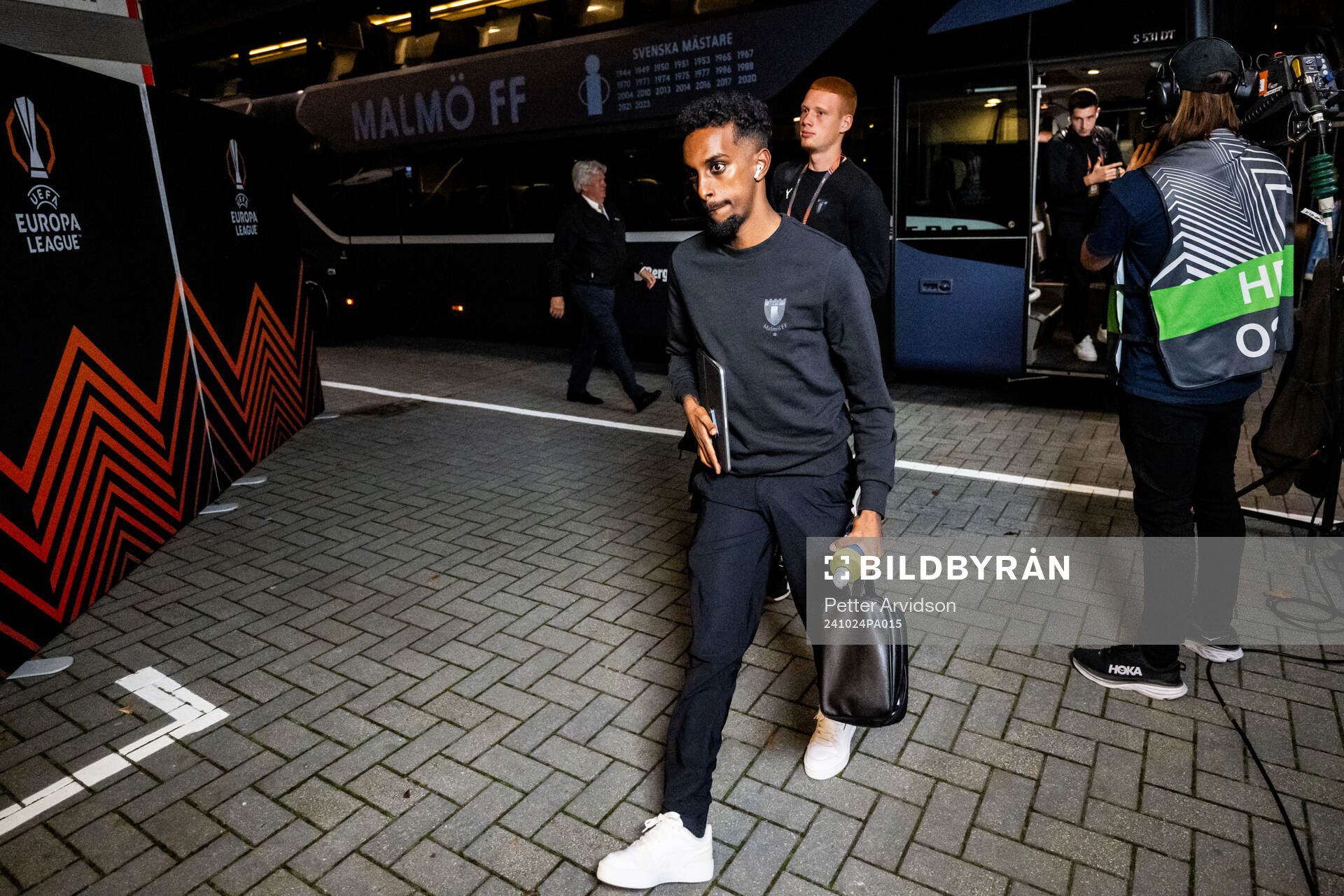 Taha Ali of Malmö FF arrives to the stadium