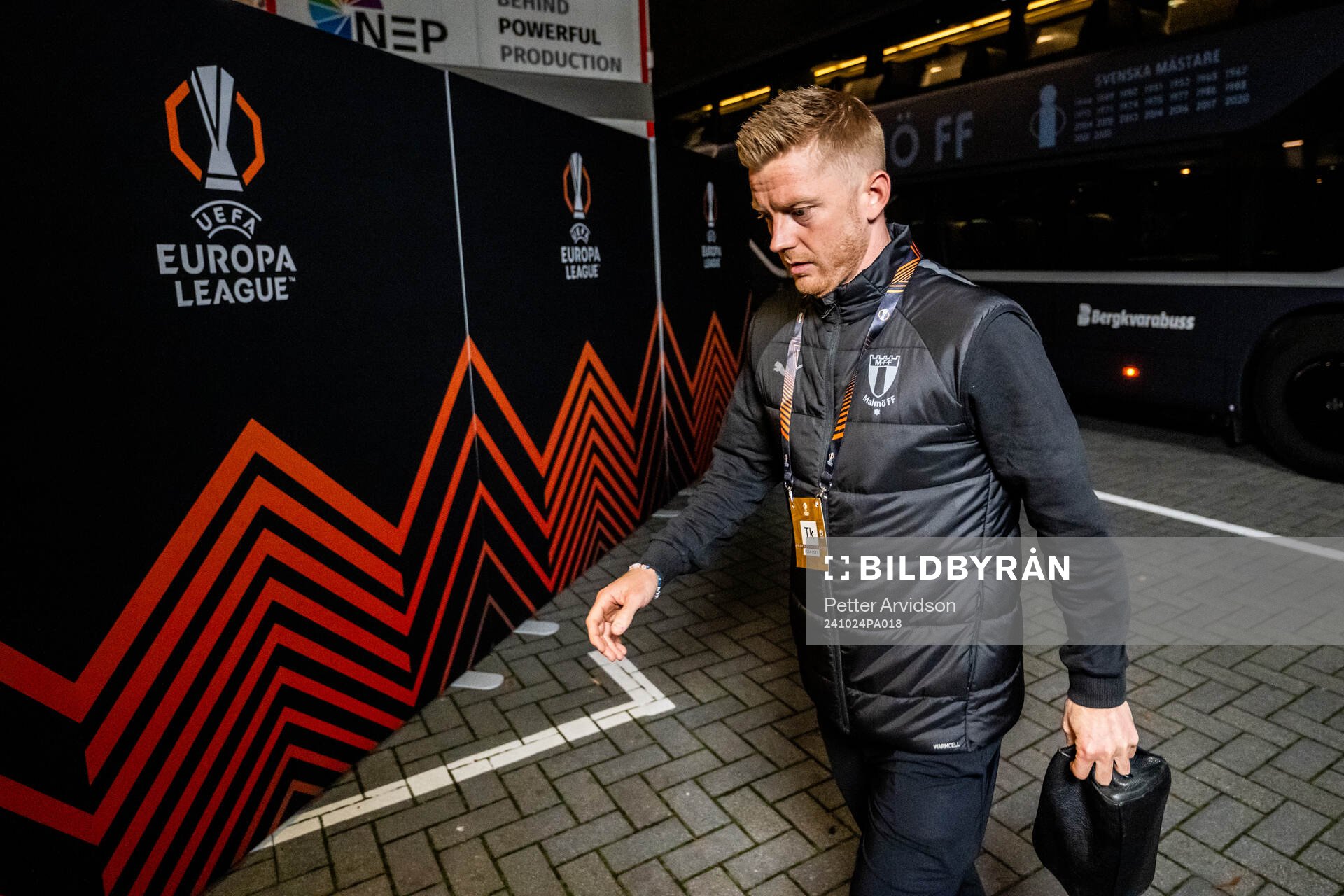Anders Christiansen of Malmö FF arrives to the stadium
