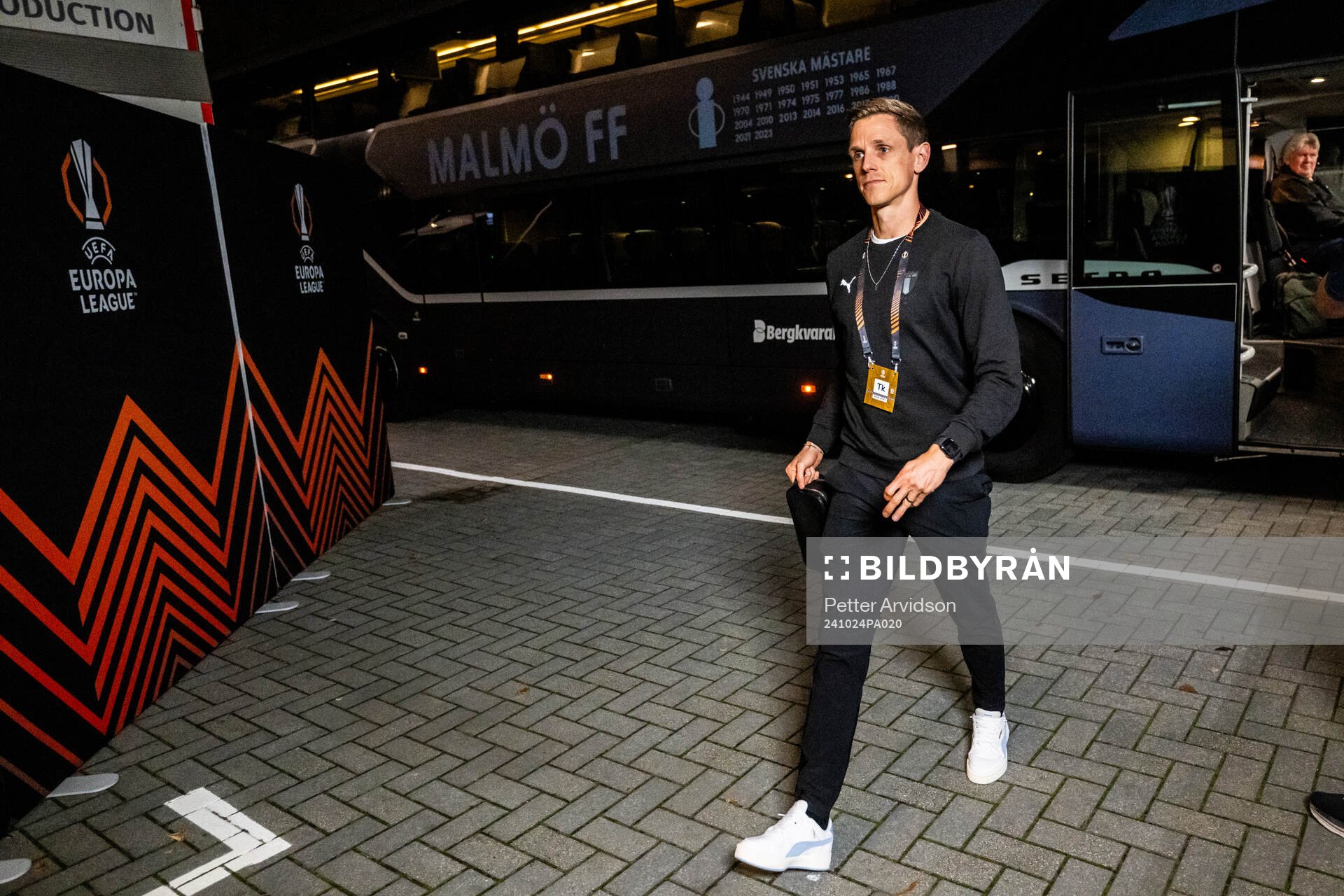Søren Rieks of Malmö FF arrives to the stadium