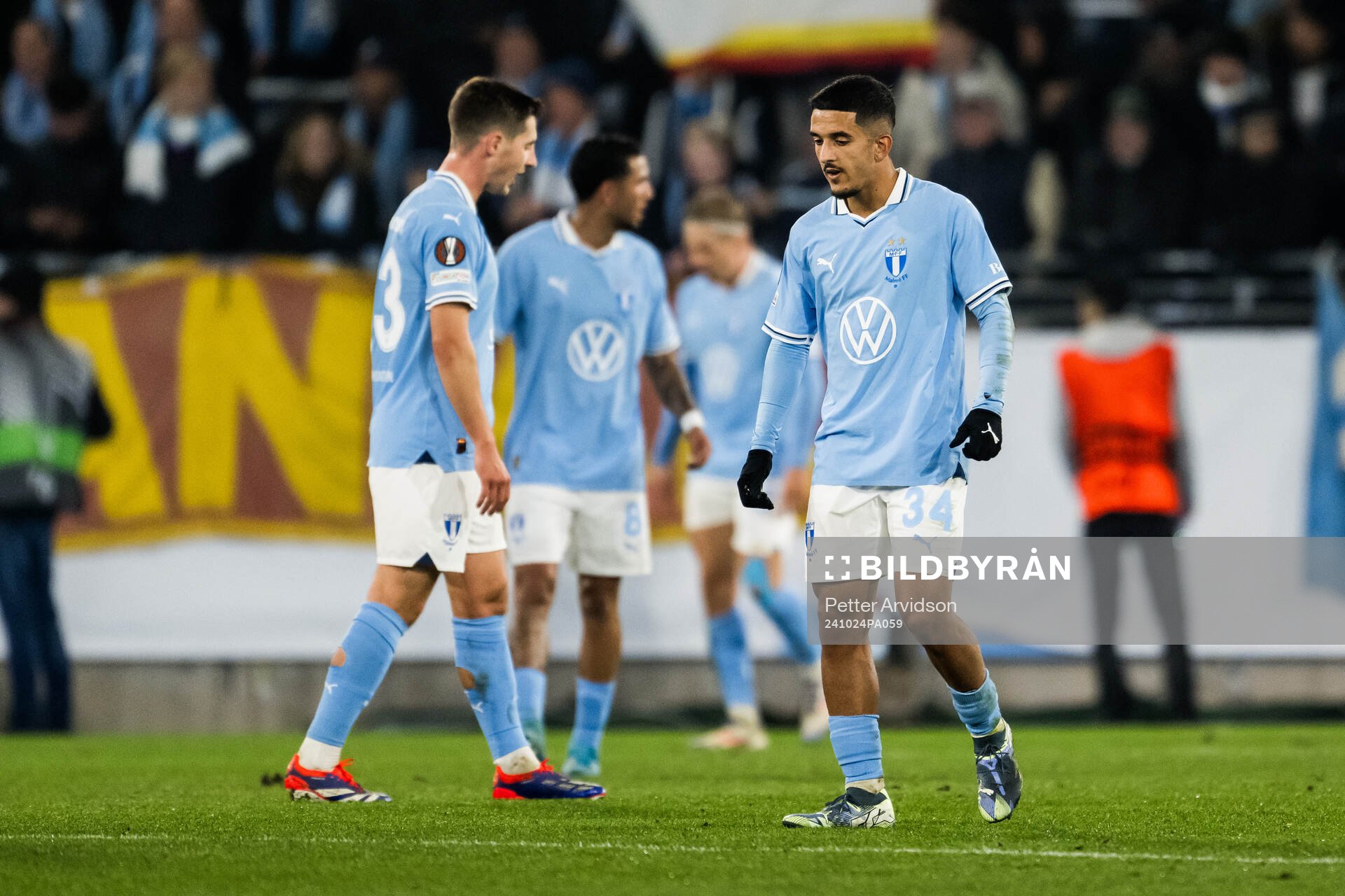 Zakaria Loukili of Malmö FF looks dejected