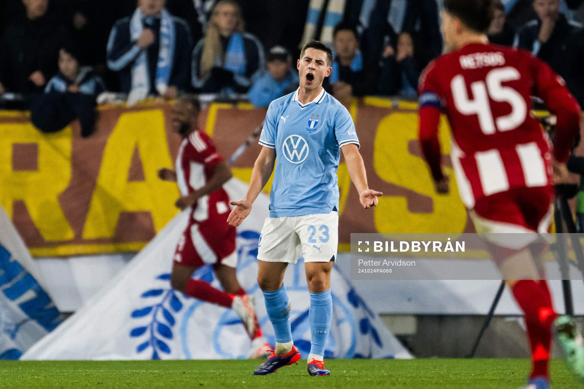 Lasse Berg Johnsen of Malmö FF looks dejected