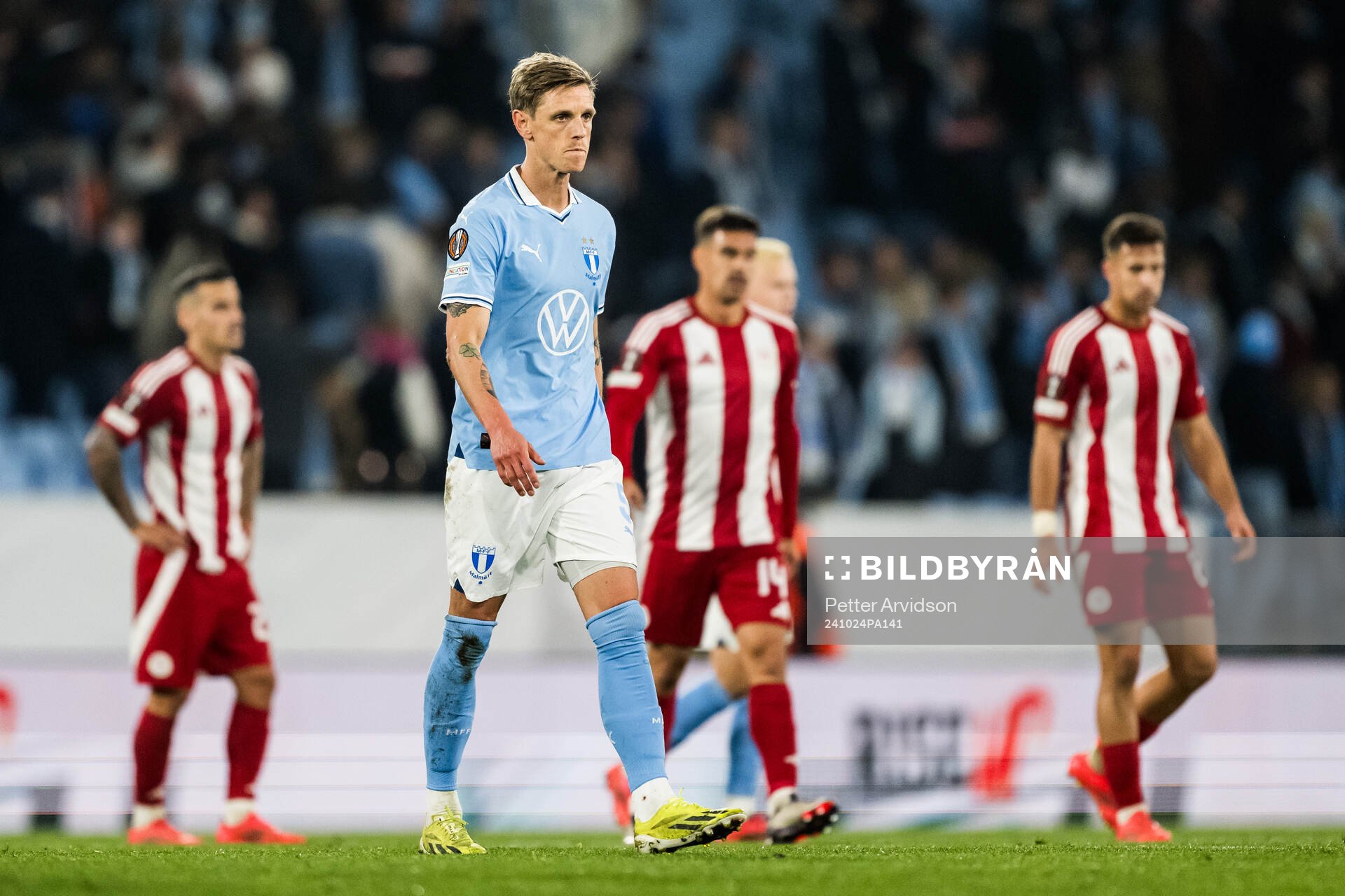 Søren Rieks of Malmö FF looks dejected
