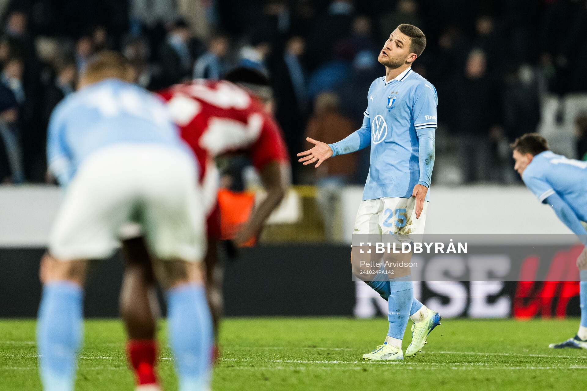 Gabriel Busanello of Malmö FF looks dejected