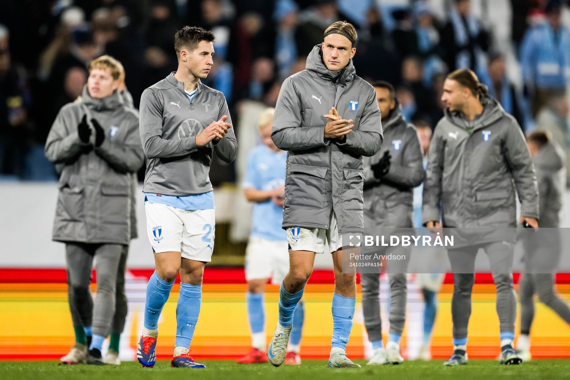 Lasse Berg Johnsen and Erik Botheim of Malmö FF look