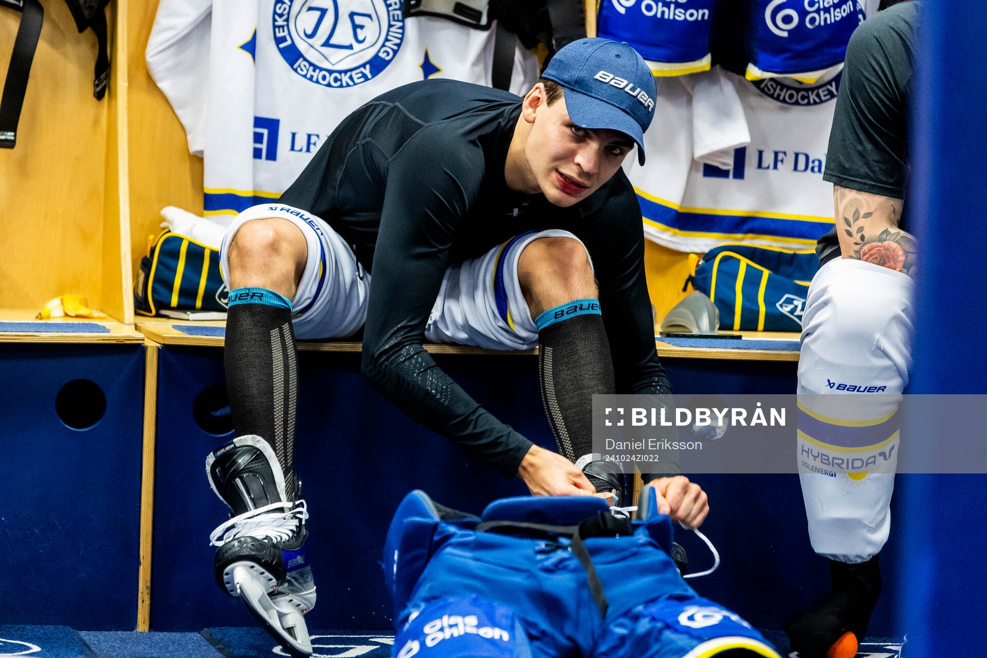 Leksands Alexander Lundqvist innan ishockeymatchen i SHL