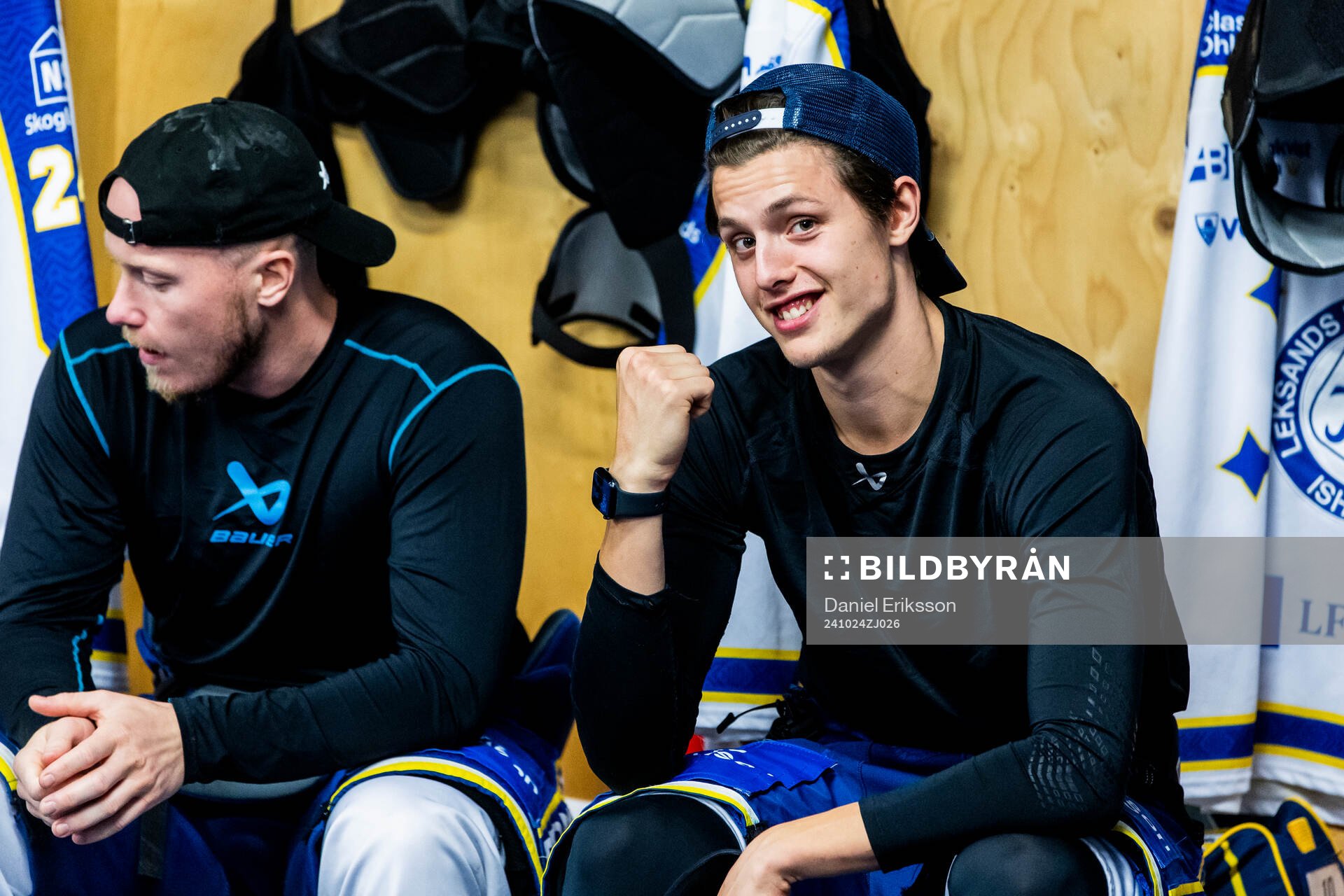 Leksands Anton Johansson innan ishockeymatchen i SHL mellan