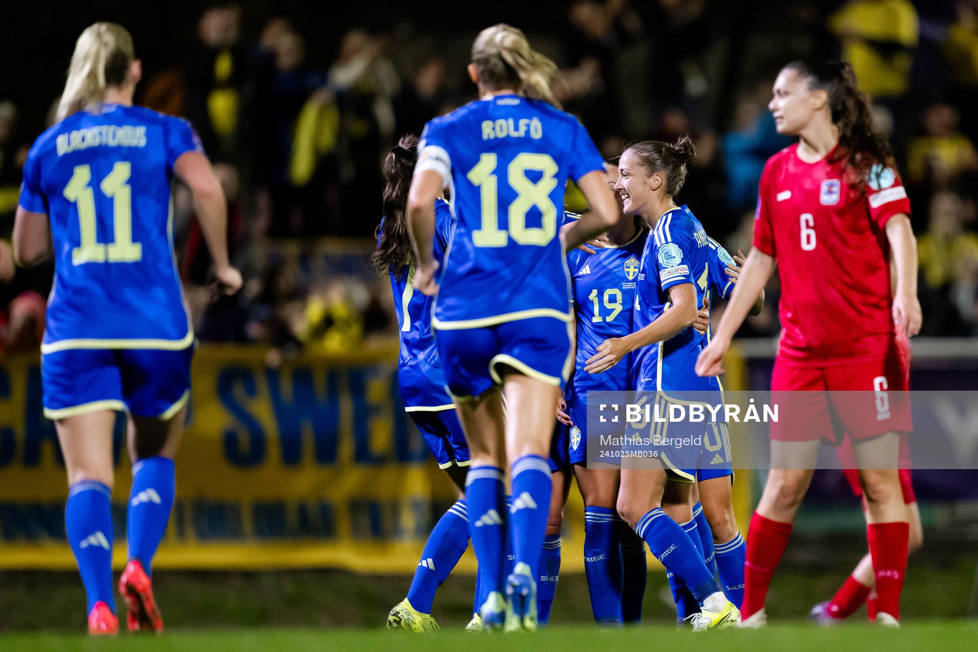 Filippa Angeldahl of Sweden celebrates the 0-1 goal