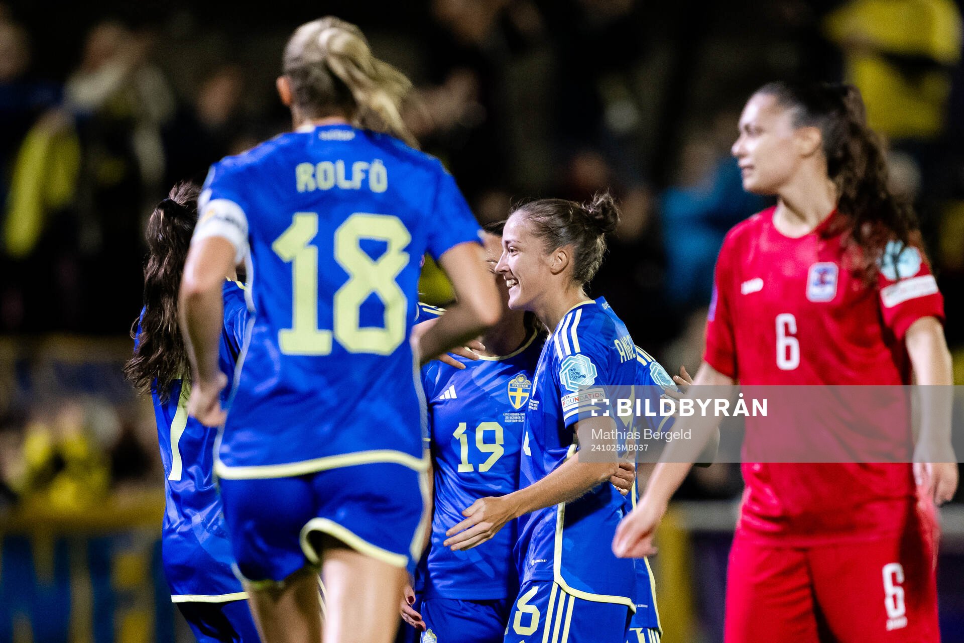 Filippa Angeldahl of Sweden celebrates the 0-1 goal