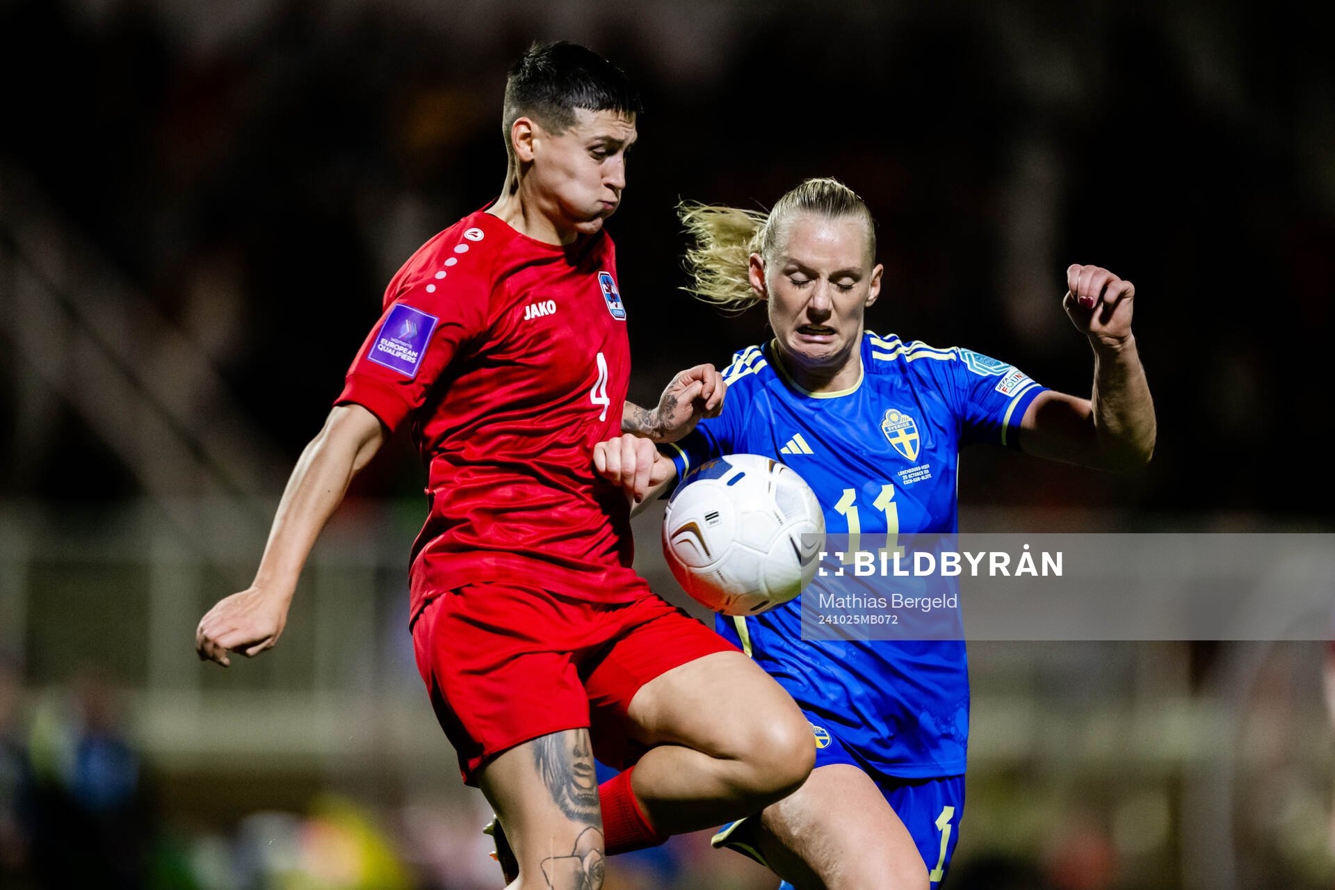 Andreia Machado of Luxembourg and Stina Blackstenius of